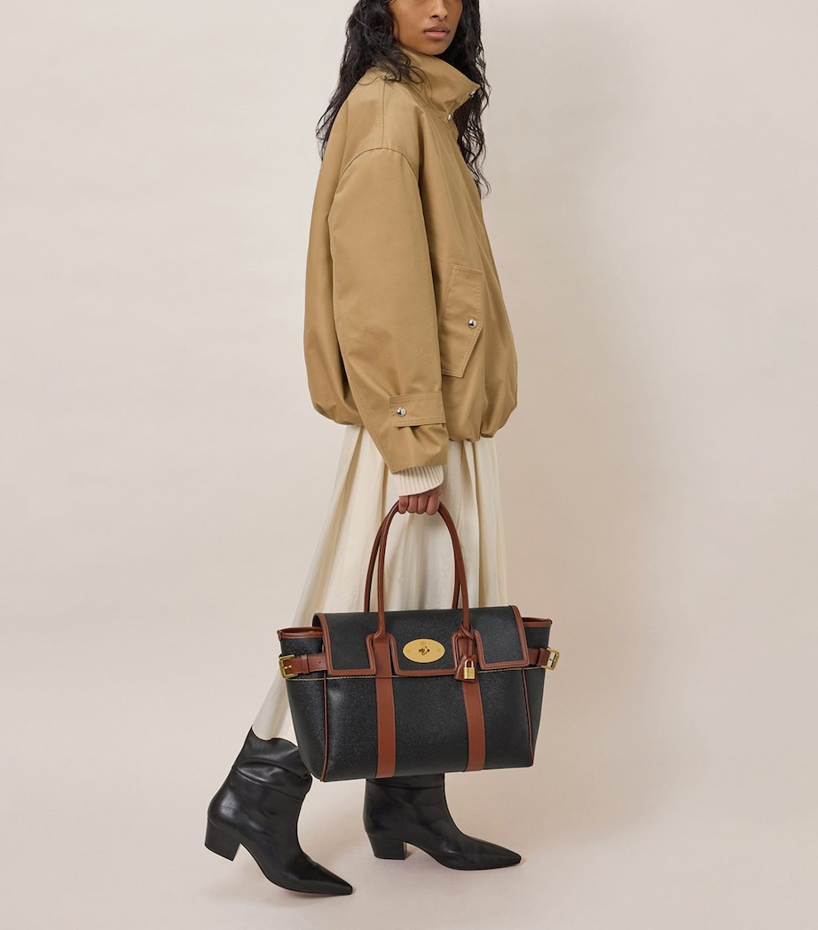 Mulberry Bayswater Shoulder Bag Black Cognac Image 2