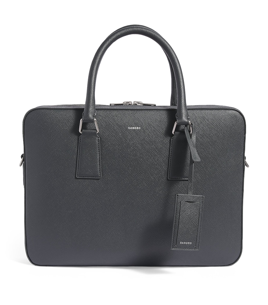 Leather Slim Briefcase STEEL Image 1
