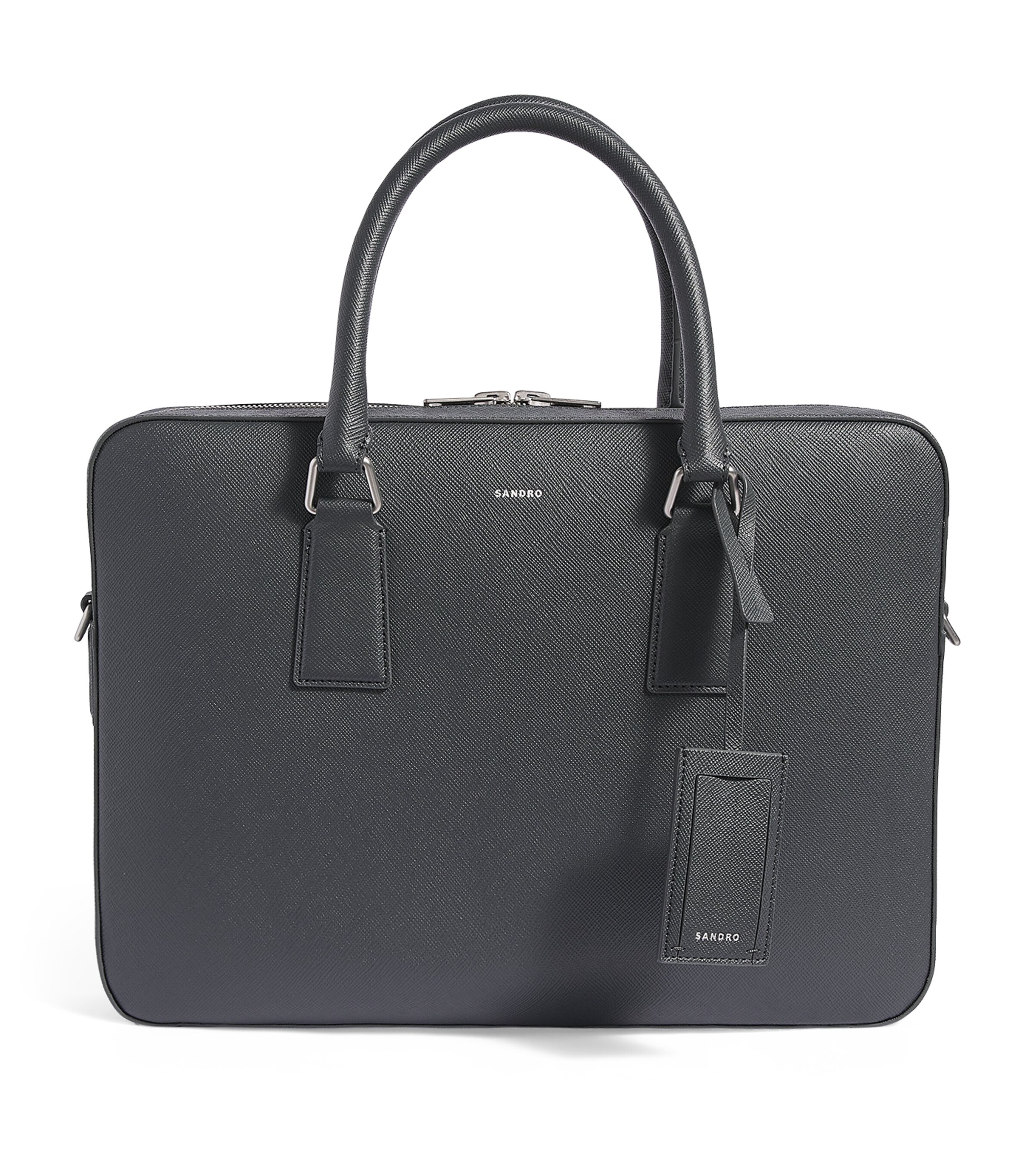 Sandro Paris Leather Slim Briefcase | Men Bags | Laptops & Briefcases | Designers | Sandro Paris