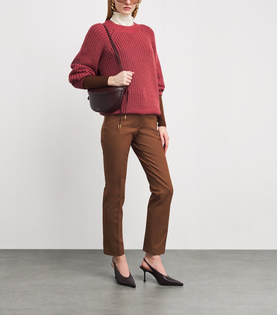 Joseph Womens Wool-Cashmere-Silk Plamer Sweater Mulberry Image 2