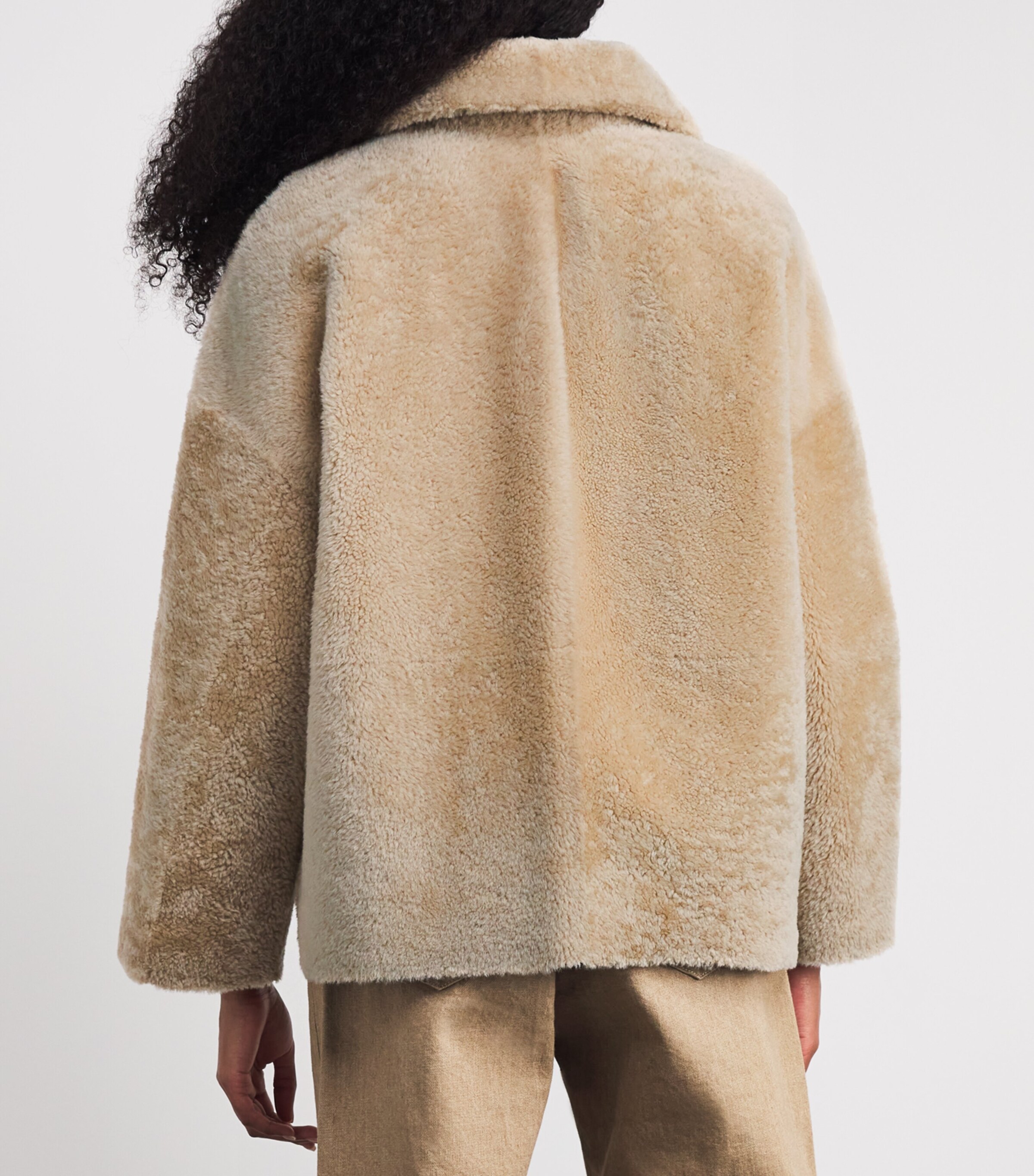 Arma Womens Shearling Isabella Coat Sand Image 4