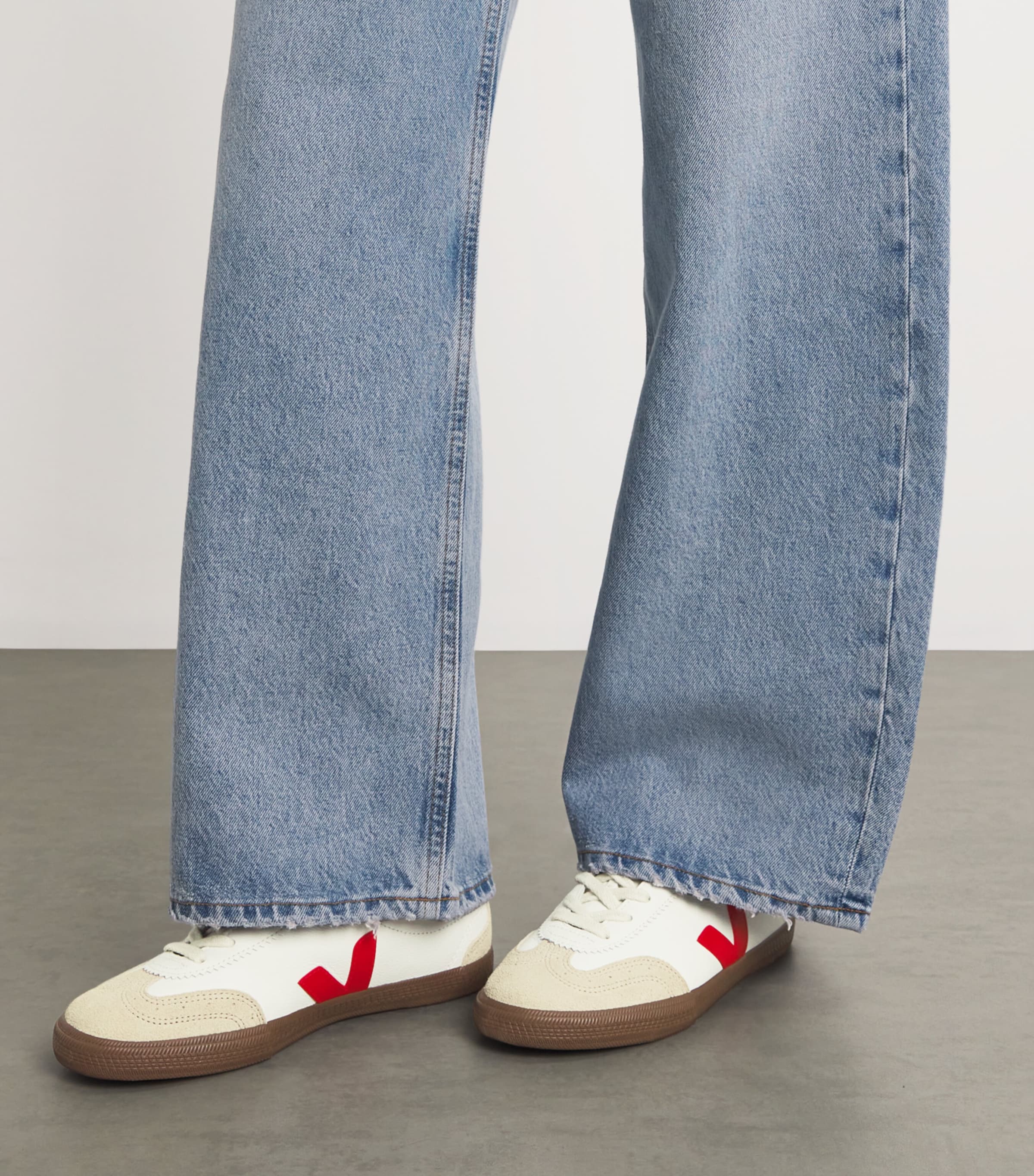 Leather Volley Sneakers RED Image 2