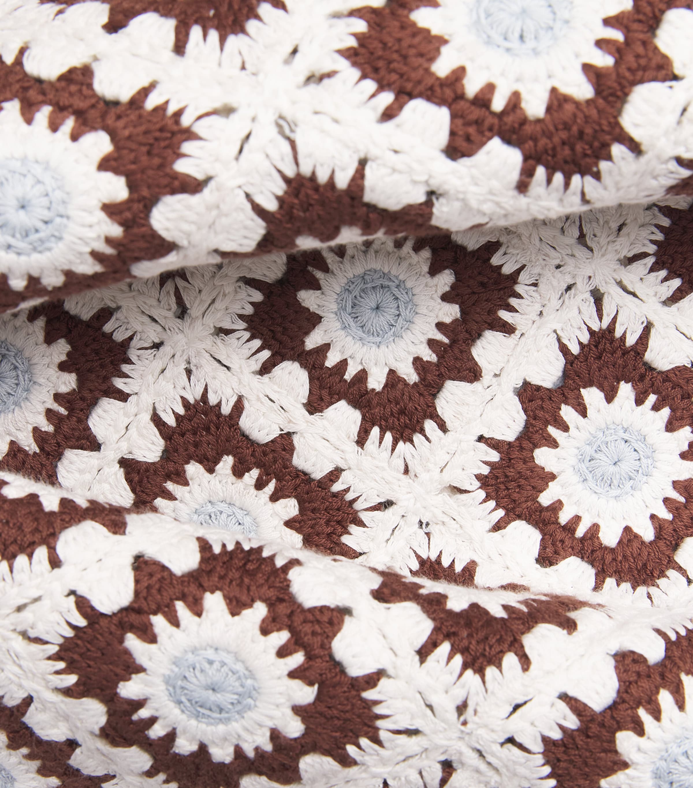 Maje Womens Crochet Floral Mini Dress Brown/blue Image 6