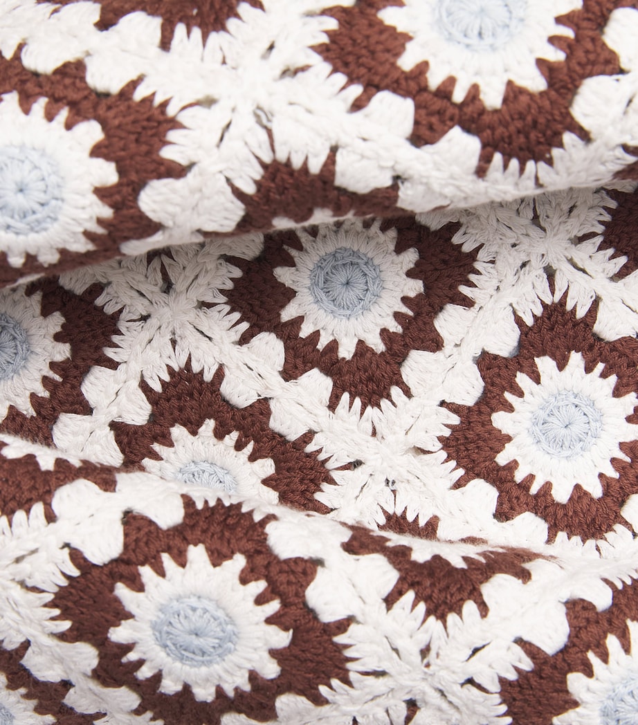 Maje Womens Crochet Floral Mini Dress Brown/blue Image 6