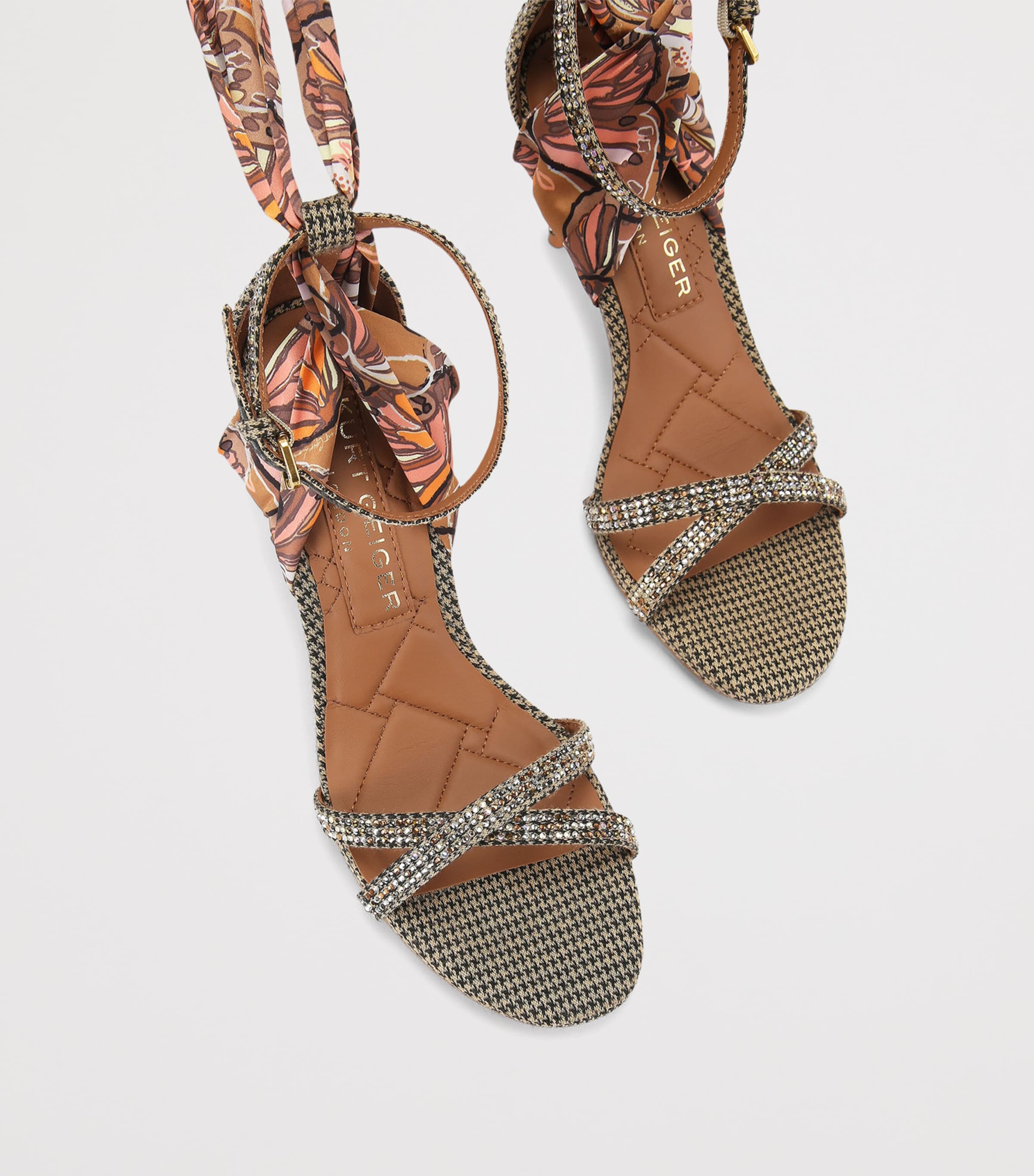 Kurt Geiger London Scarf-Accent Heeled Sandals 85 Brown/oth Image 4