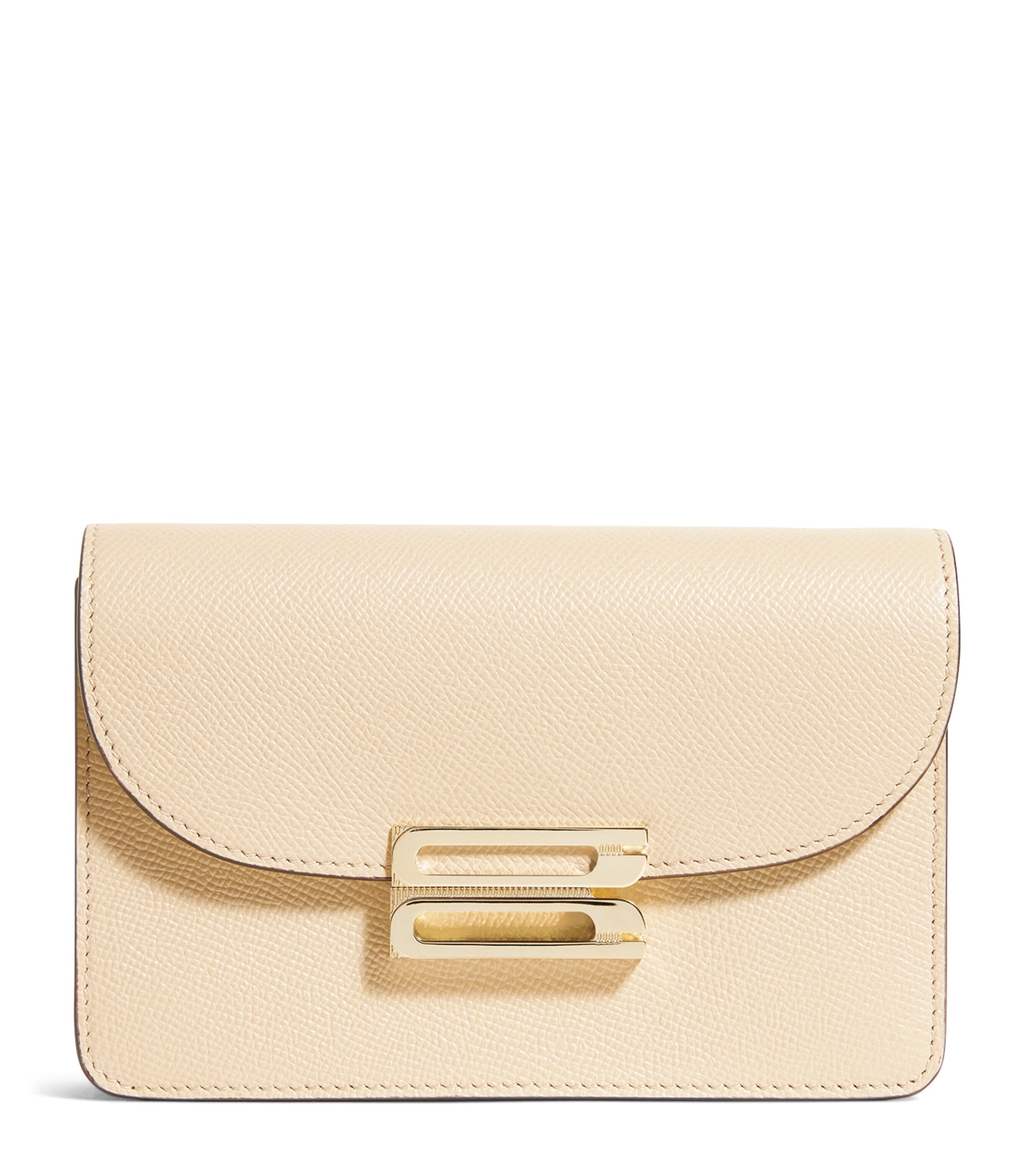 Victoria Beckham Nano Leather B Buckle Cross-body Bag In Ivory