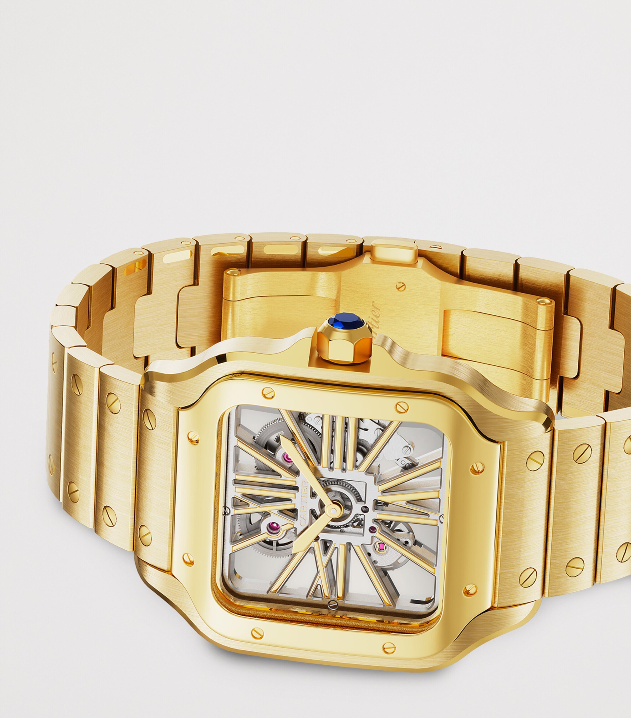 Cartier Large Yellow Gold Santos de Skeleton Watch 28mm Yellow Gold Image 8