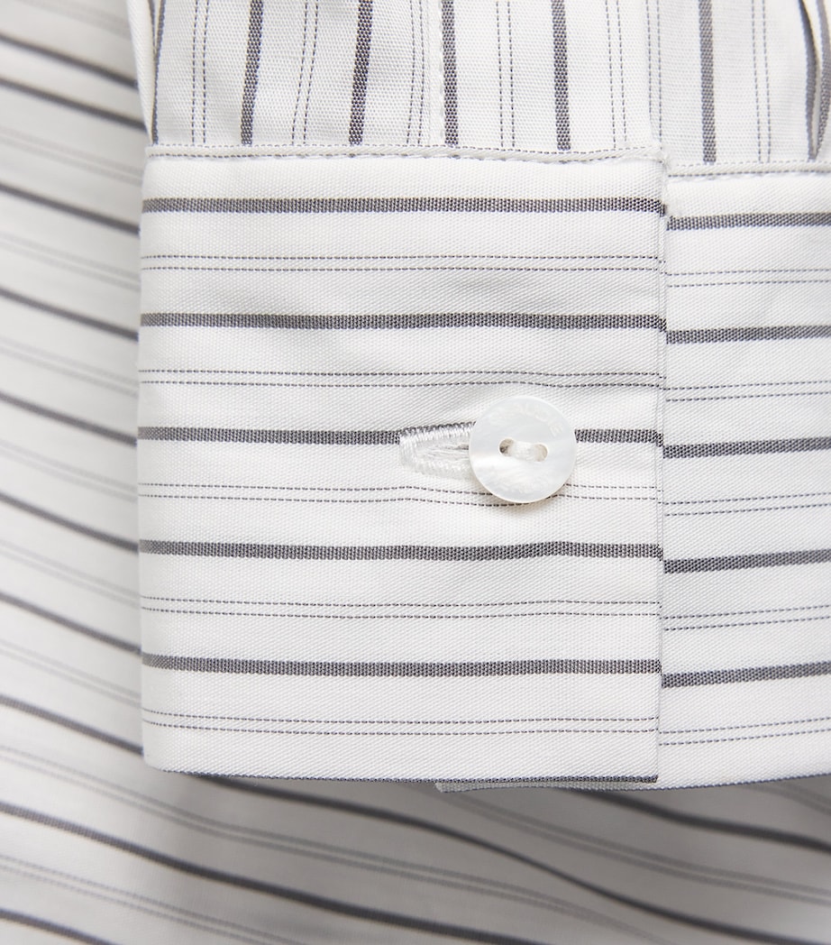 Cotton Cinched Stripe Shirt DUAL-COLOR Image 5