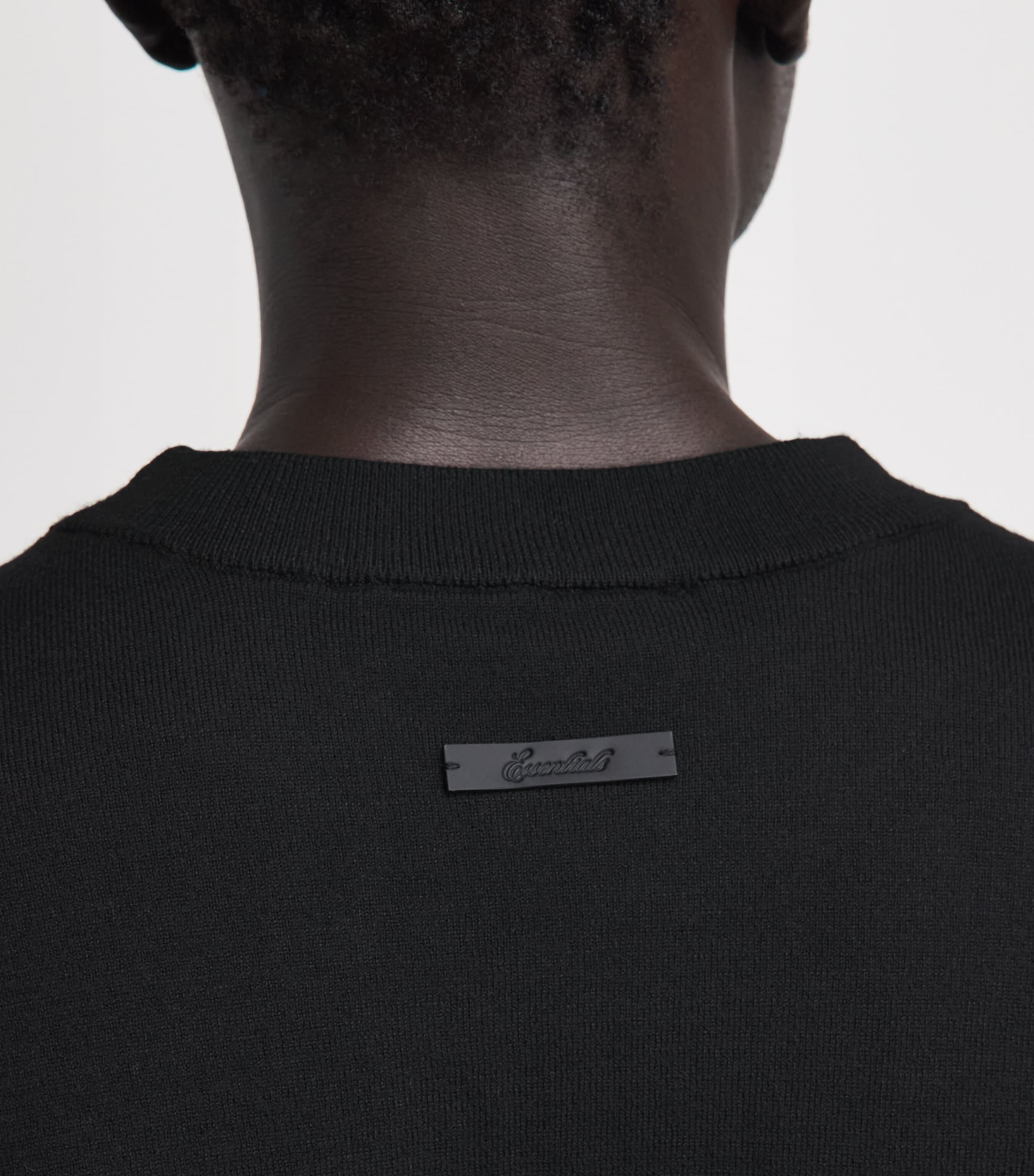 FEAR OF GOD ESSENTIALS Mens Soft Knit T-Shirt Vintage Black Image 3