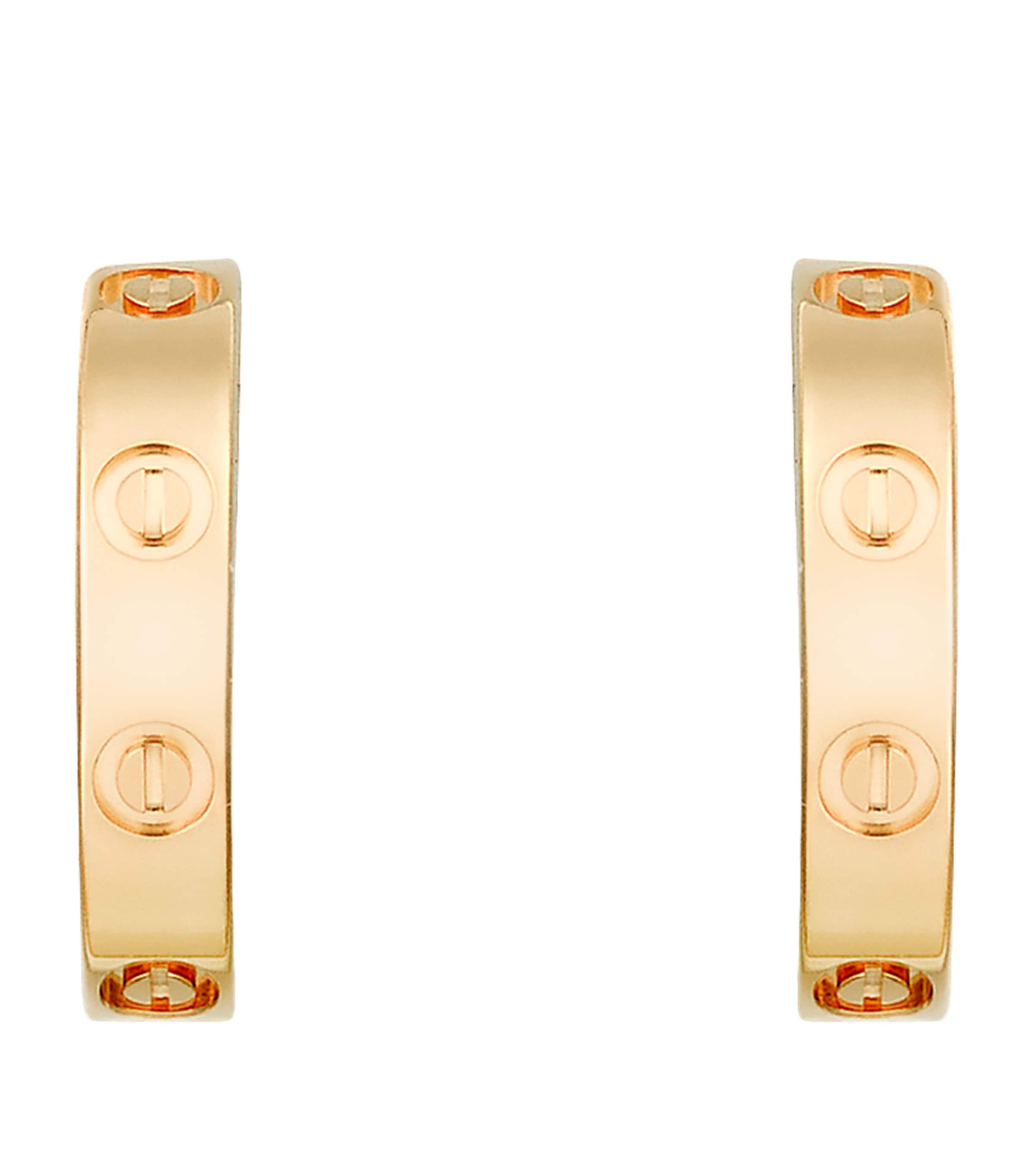 Yellow Gold LOVE Hoop Earrings YELLOW GOLD Image 3