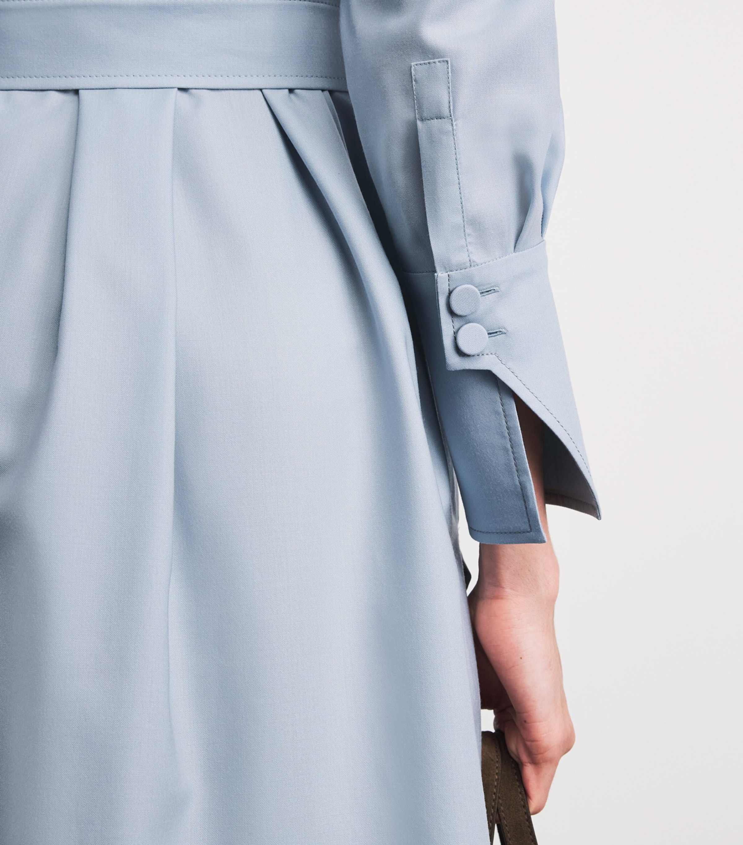 Colombo Womens Cashmere Oversized Belted Shirt Flower Print Blue Sky Image 3