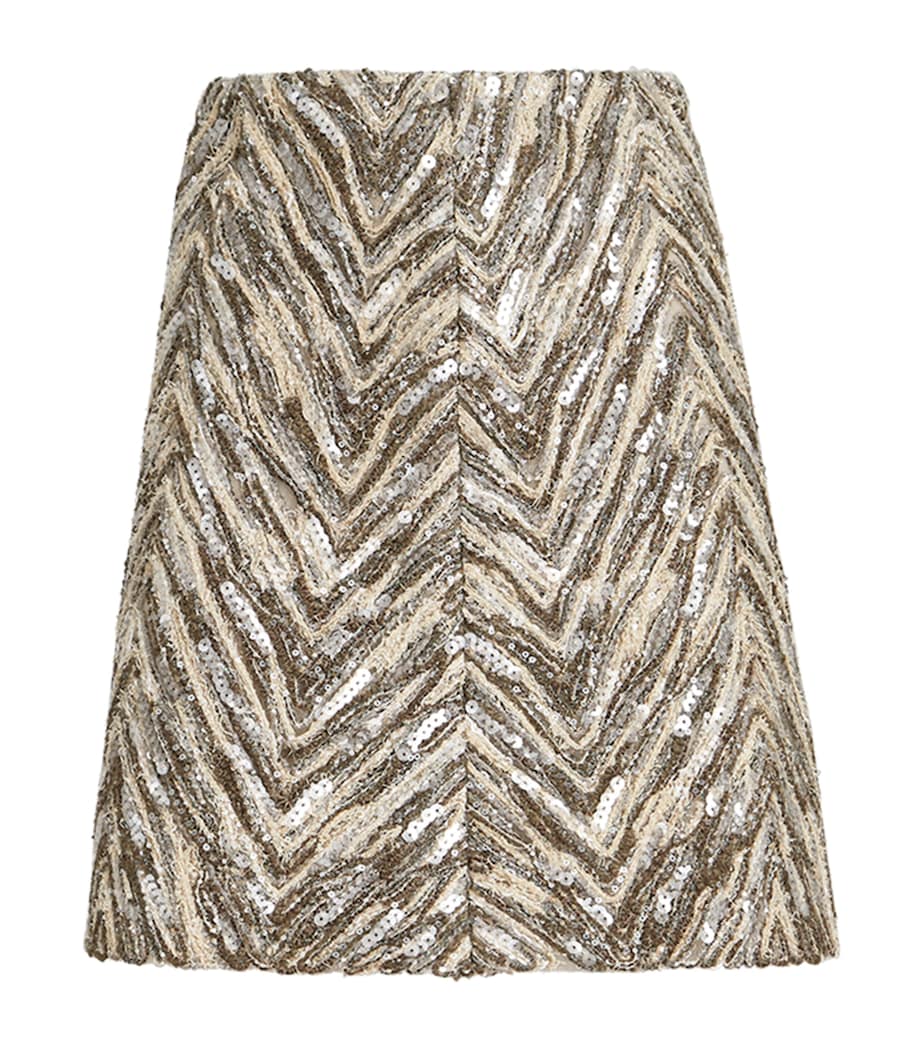 Brunello Cucinelli Womens Sequin-Detail Mini Skirt Image 1
