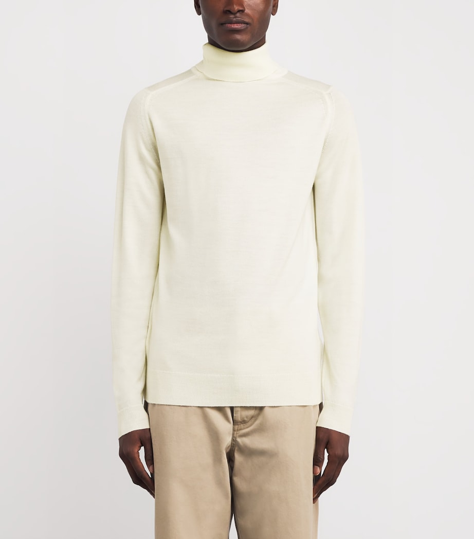 Merino Wool Cherwell Rollneck Sweater SNOW WHITE Image 3