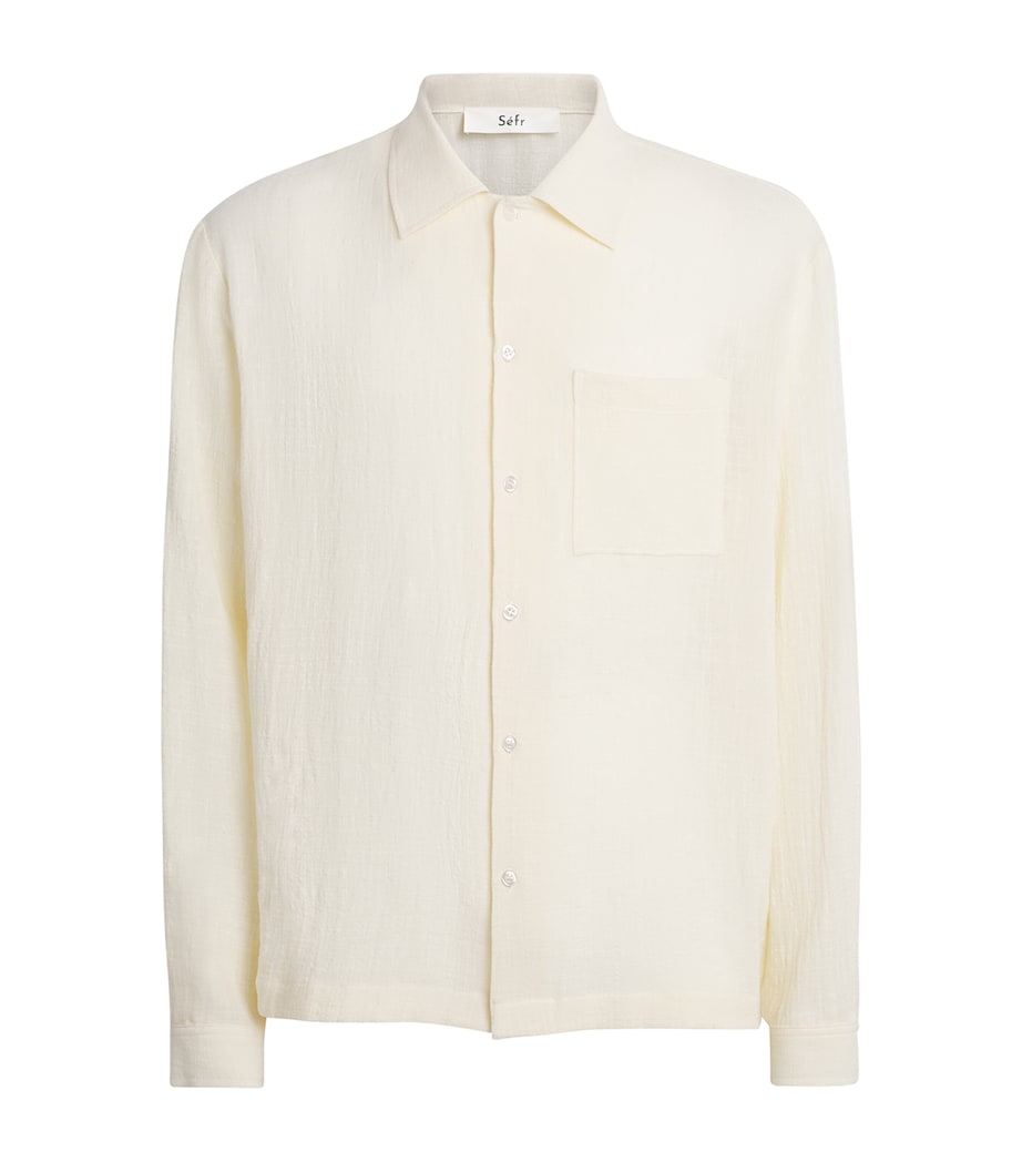 Séfr Mens Cotton Everyday Shirt Off White Image 1