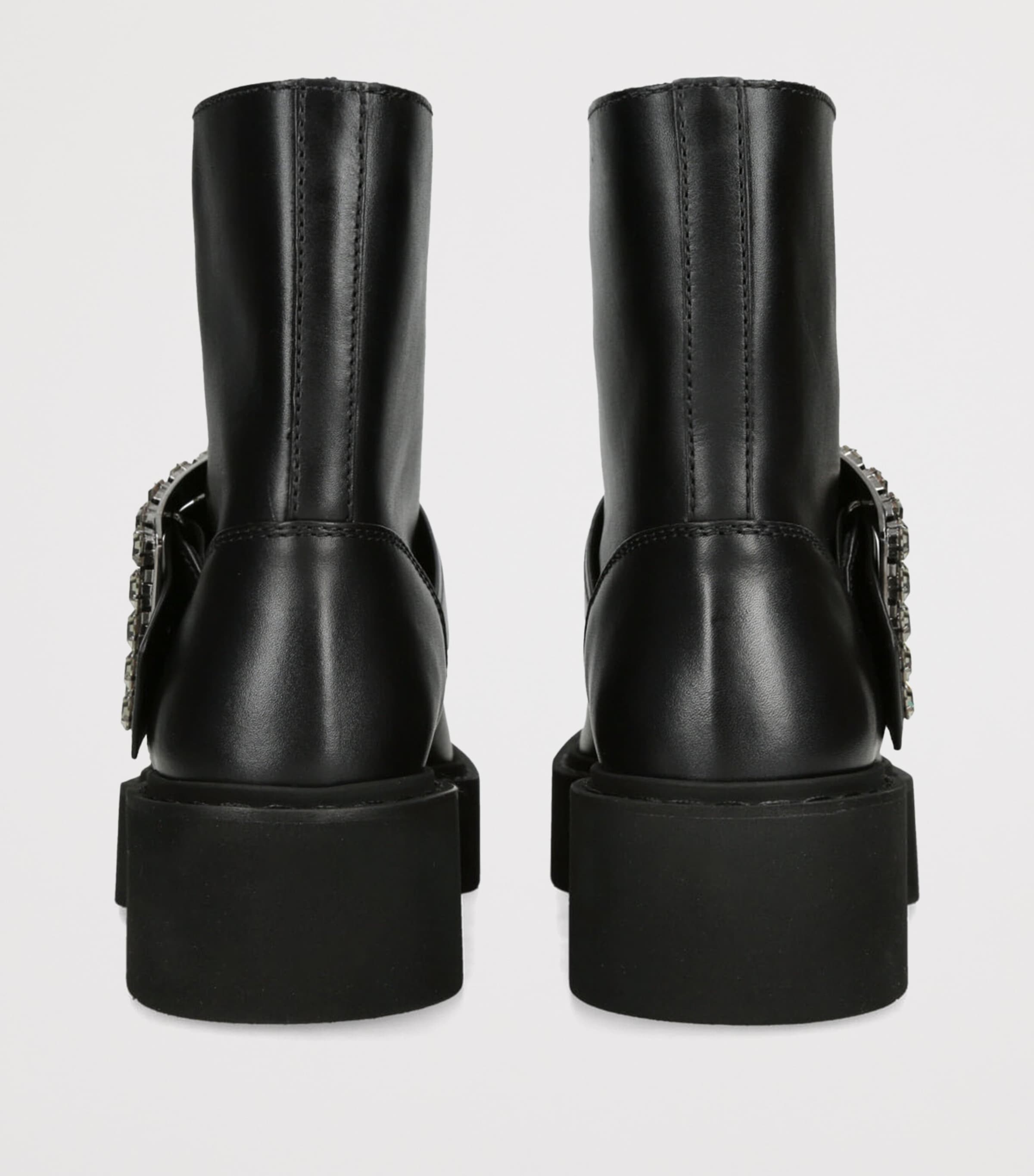 Leather Viv’ Rangers Ankle Boots BLACK Image 2