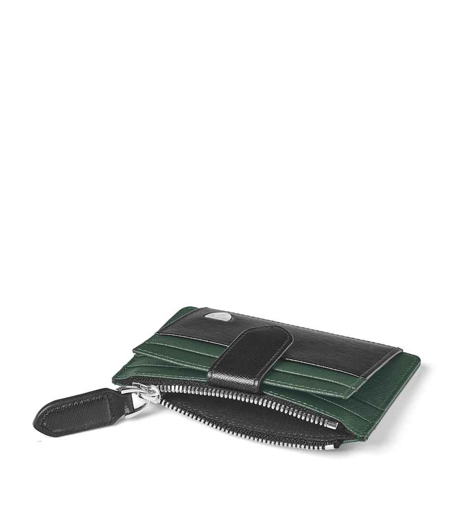 Leather Zip-Up Card Holder BLACK Image 4