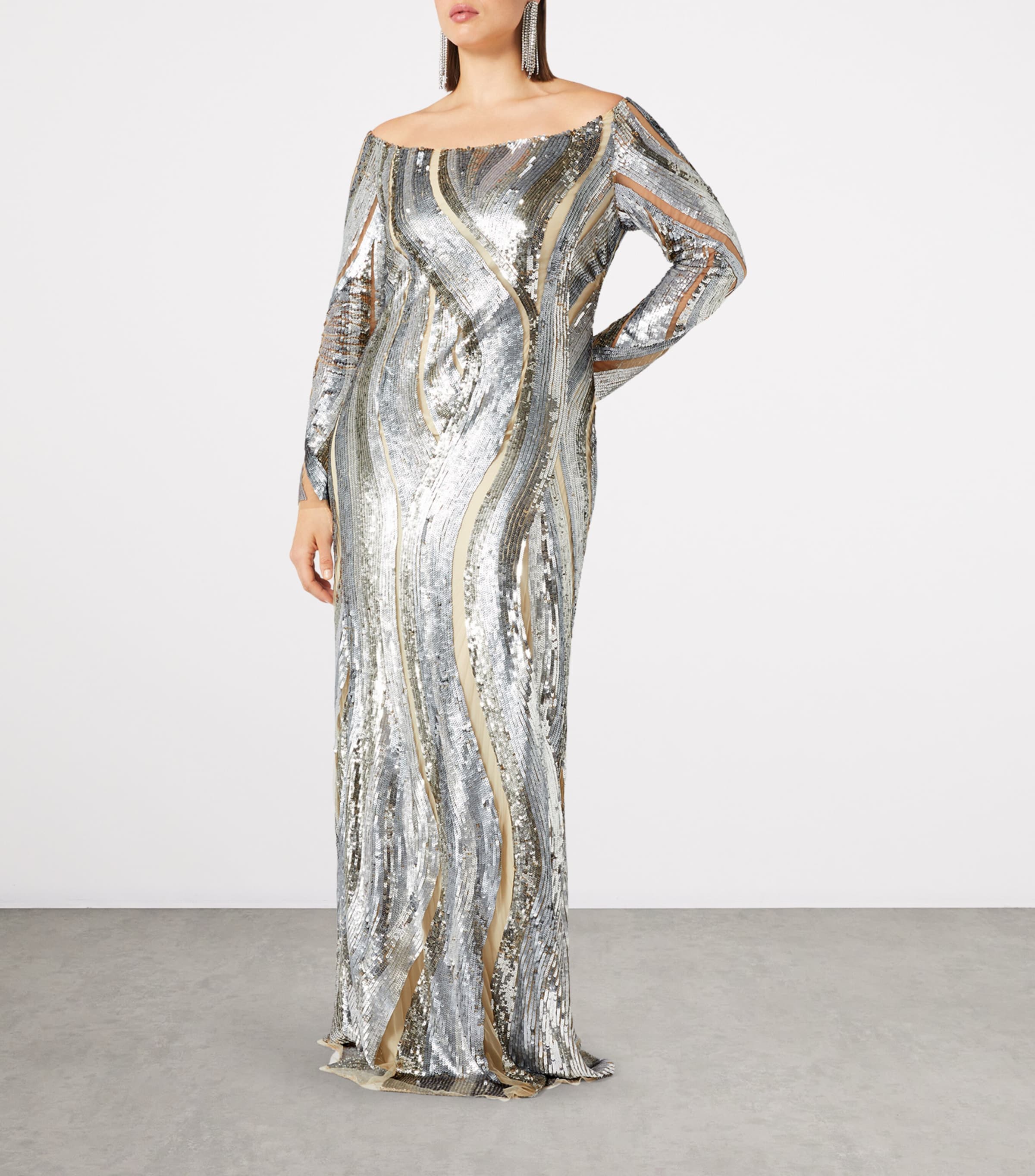 Tulle Embroidered Maxi Dress MAKE UP NUDE Image 3