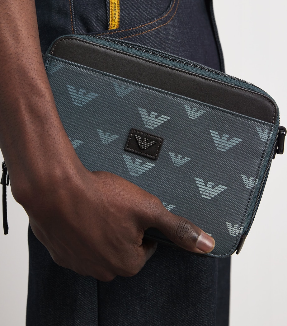 Emporio Armani Coated Canvas Eagle Cross-Body Bag Image 2