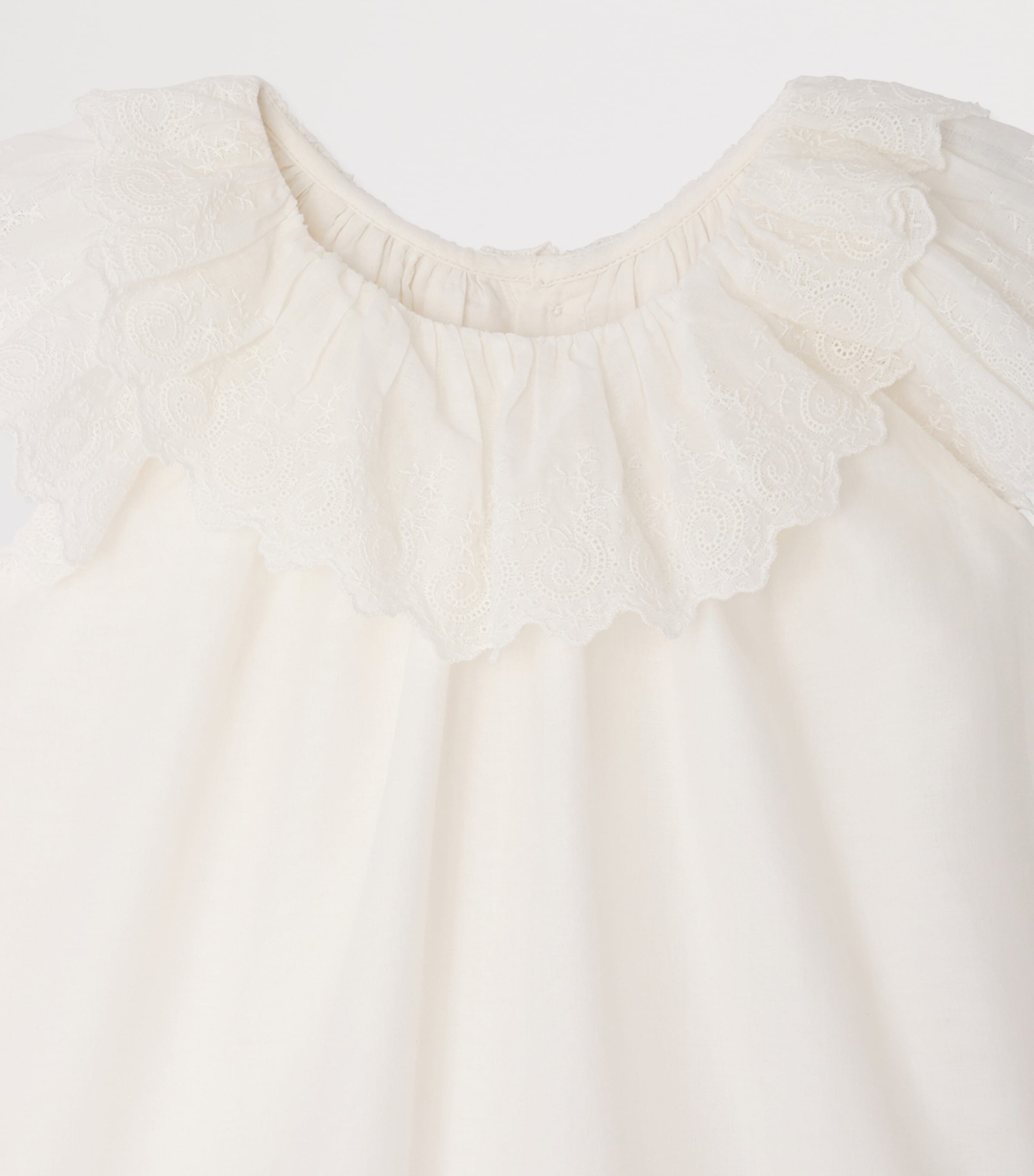 Cotton Broderie Anglaise Blouse (10-14 Years) UPB BLANC LAIT Image 3