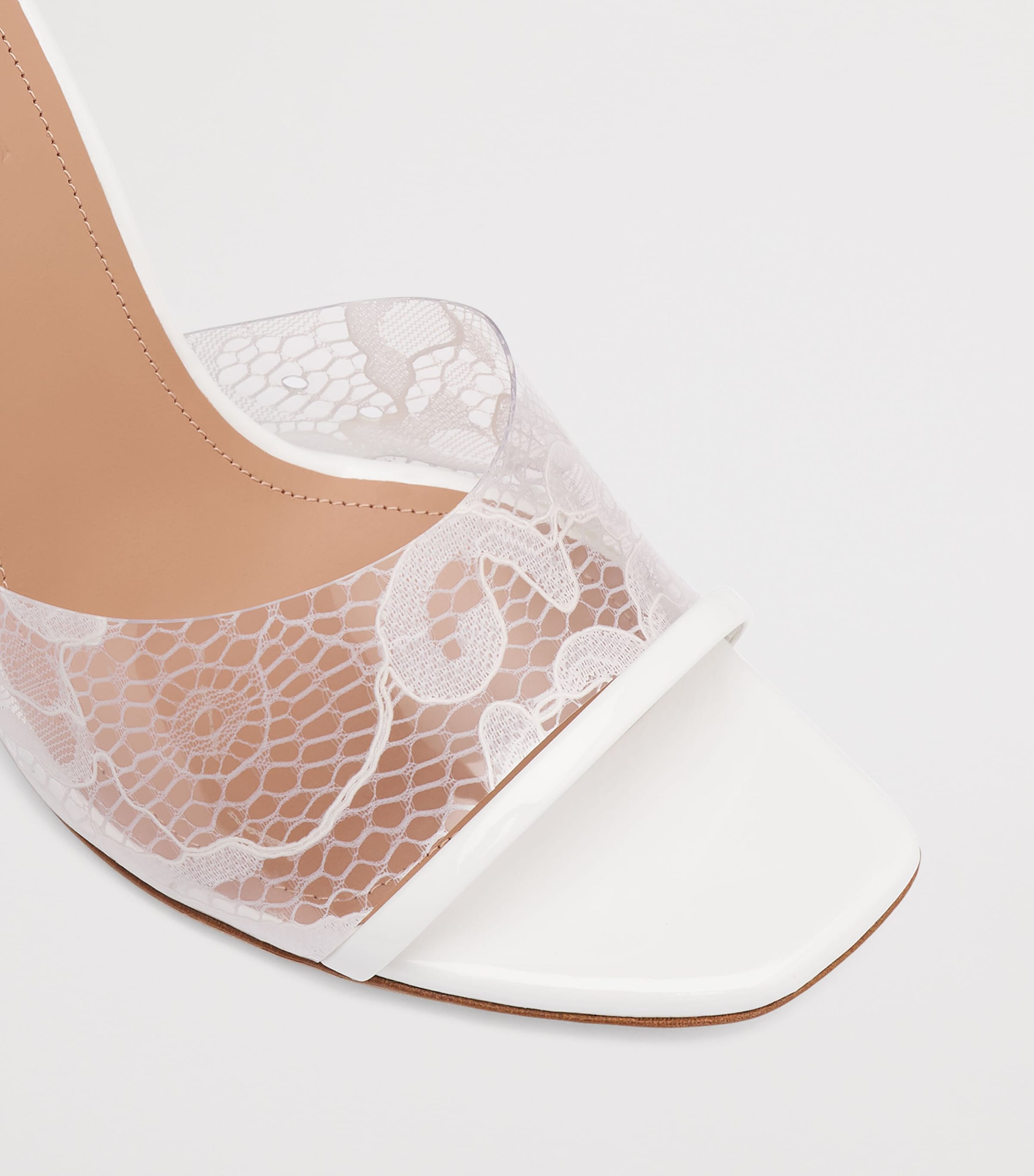 Malone Souliers PVC Lace Roxanne Heeled Sandals 90 White Image 5