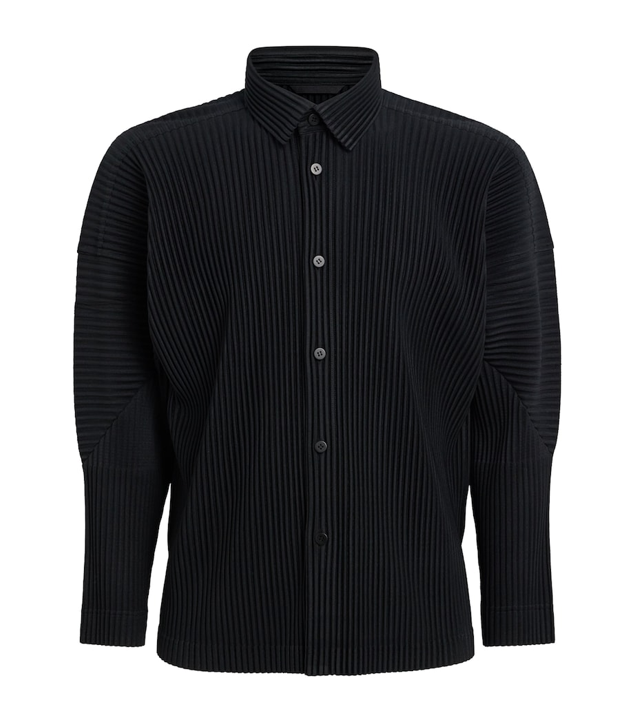 Pleated Shirt 15-BLACK Image 1
