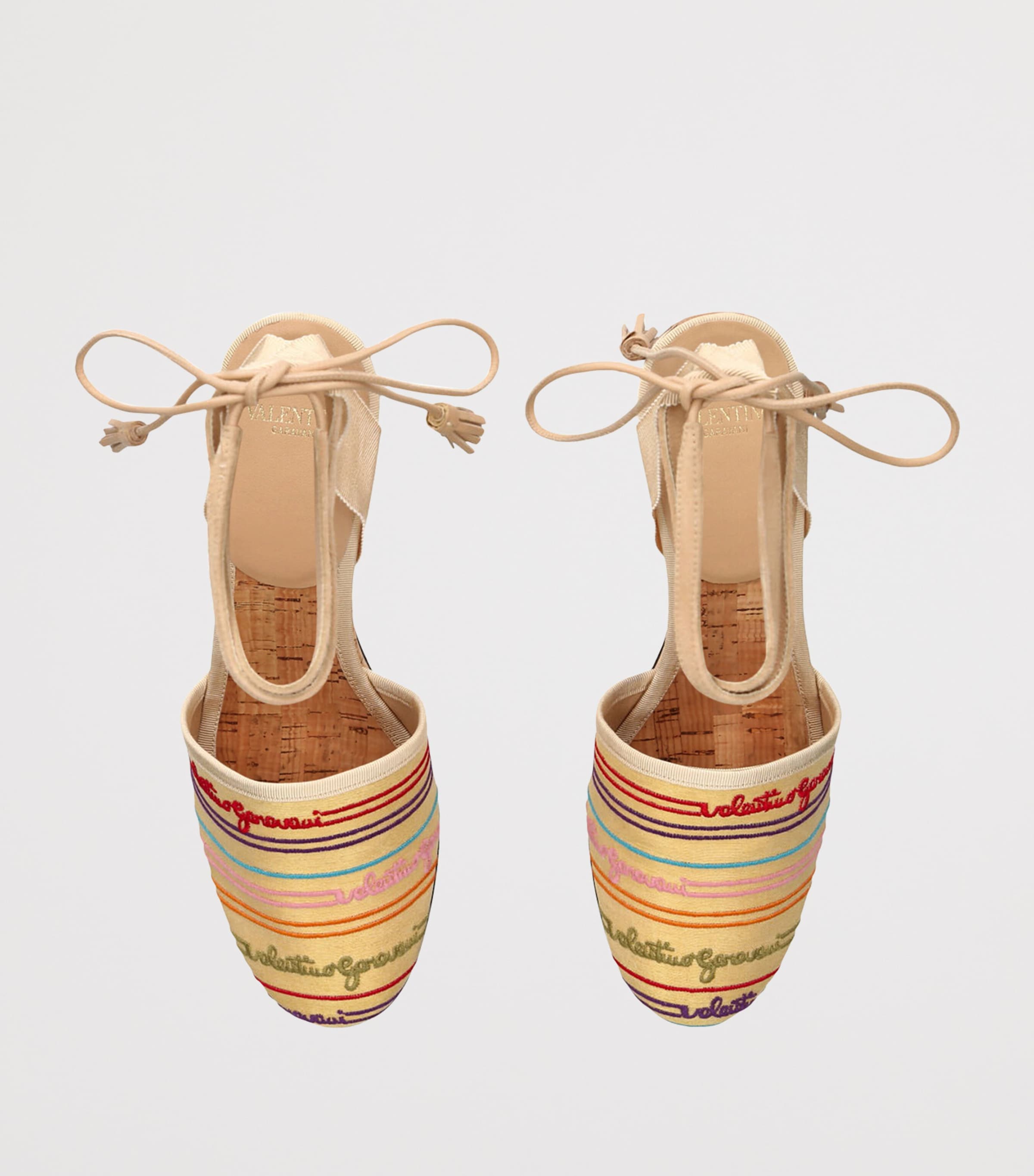 Valentino Garavani Embroidered Cruisette Wedge Heels 75 Mult/other Image 4