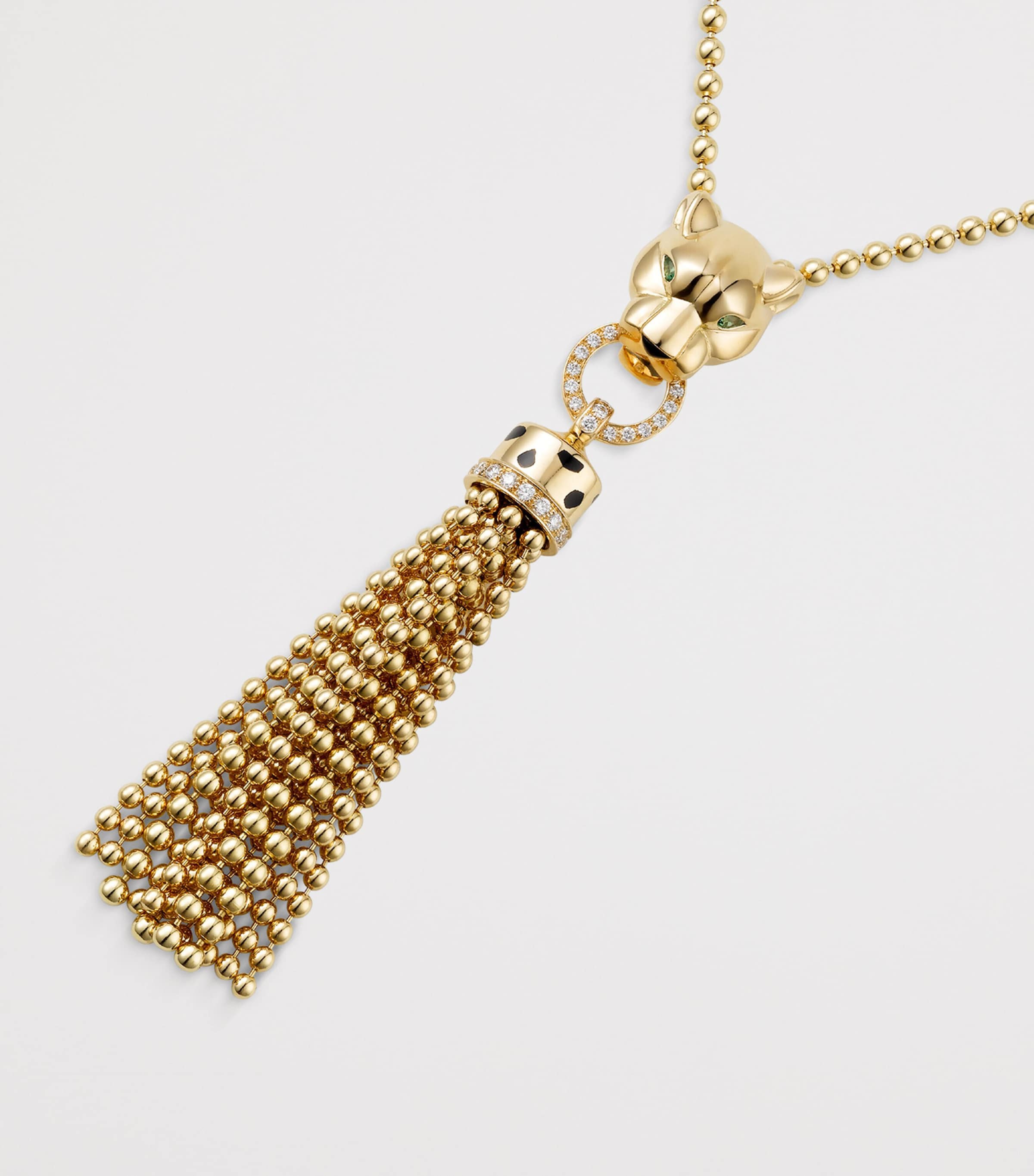 Yellow Gold, Diamond, Tsavorite and Onyx Panthère de Cartier Necklace YELLOW GOLD Image 4