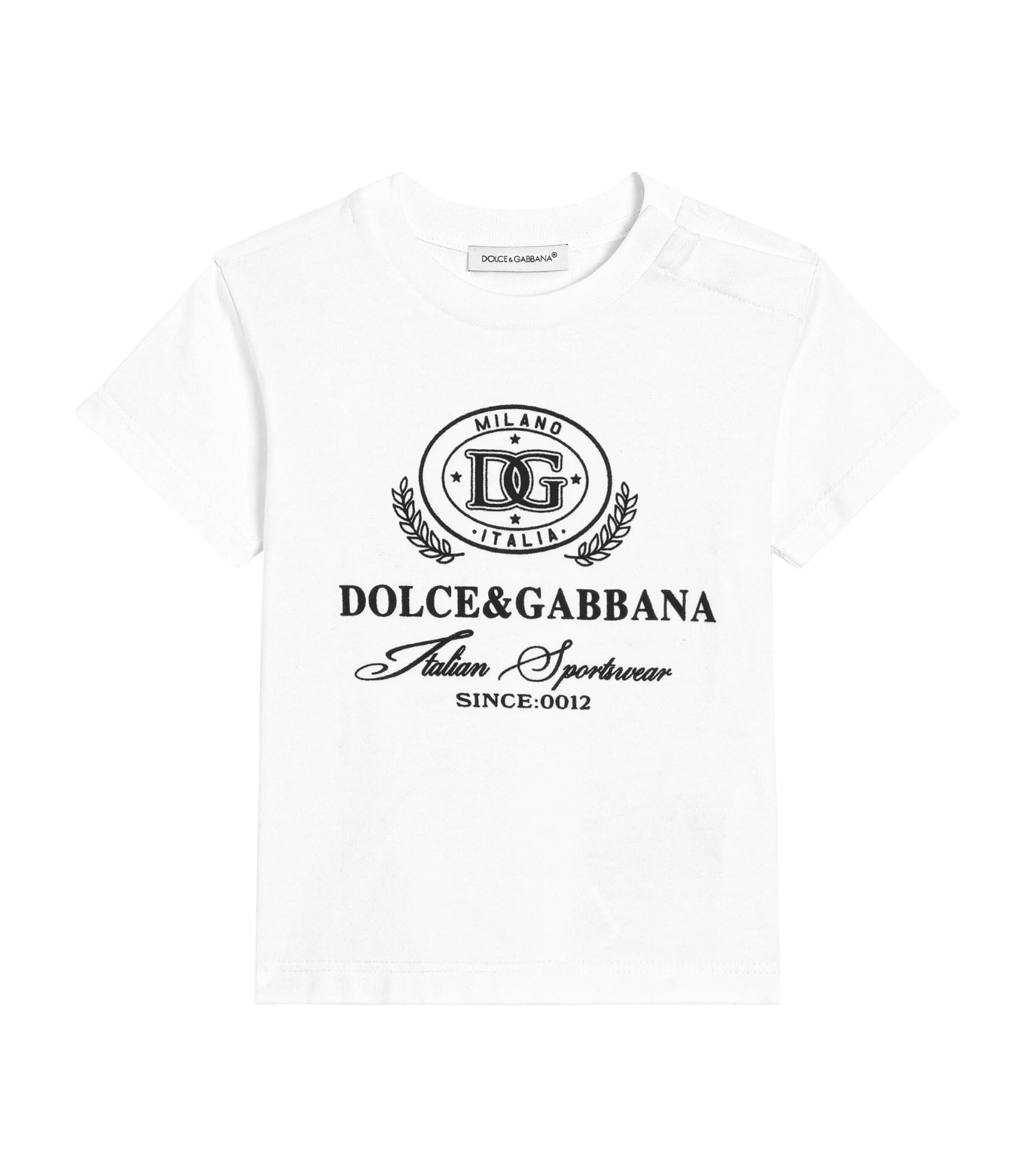 Dolce&Gabbana Kids Cotton Logo T-Shirt (3-36 Months) Combi Image 1