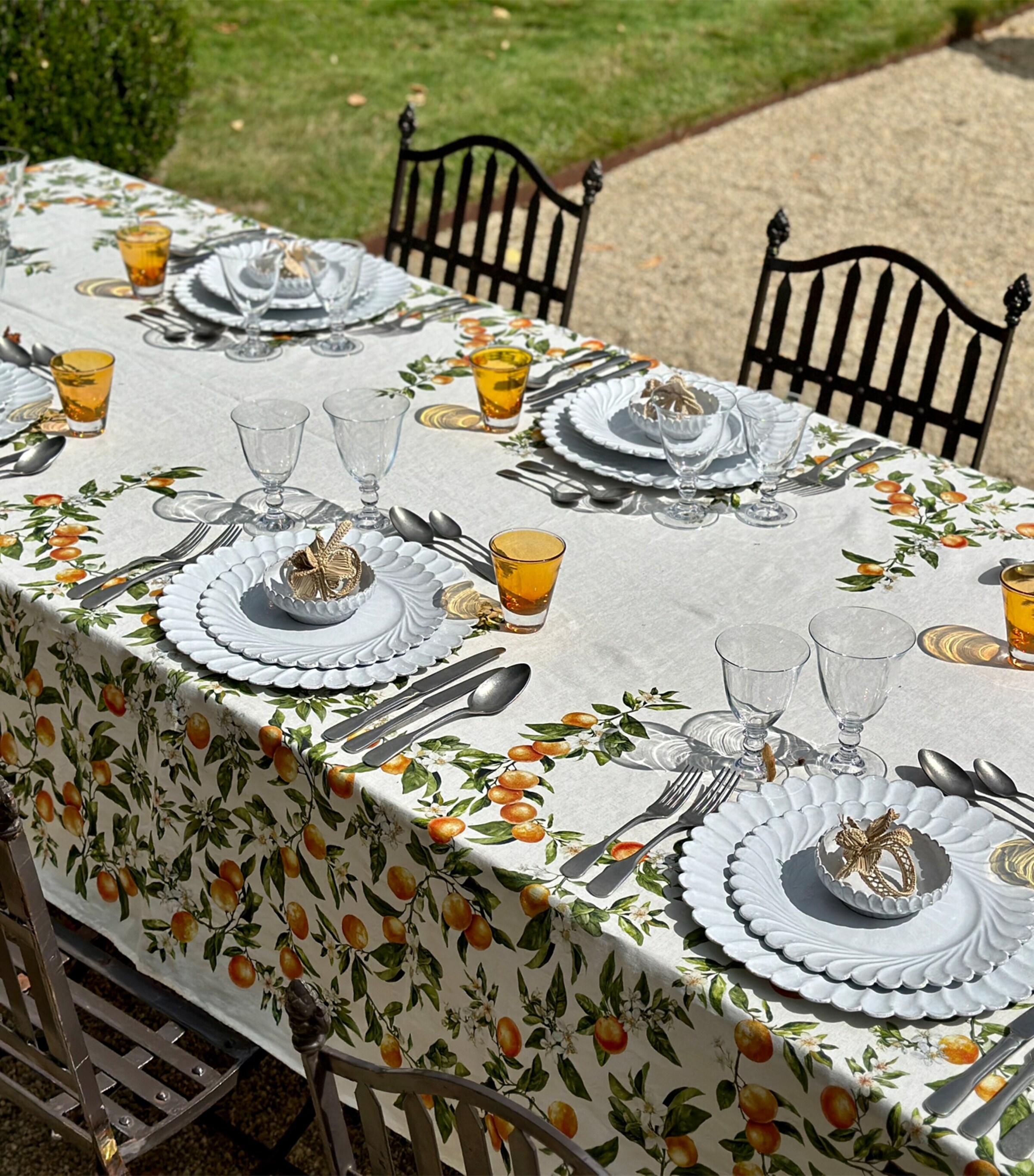 Linen L'Orangerie Tablecloth (380cm x 165cm) ORANGE Image 6
