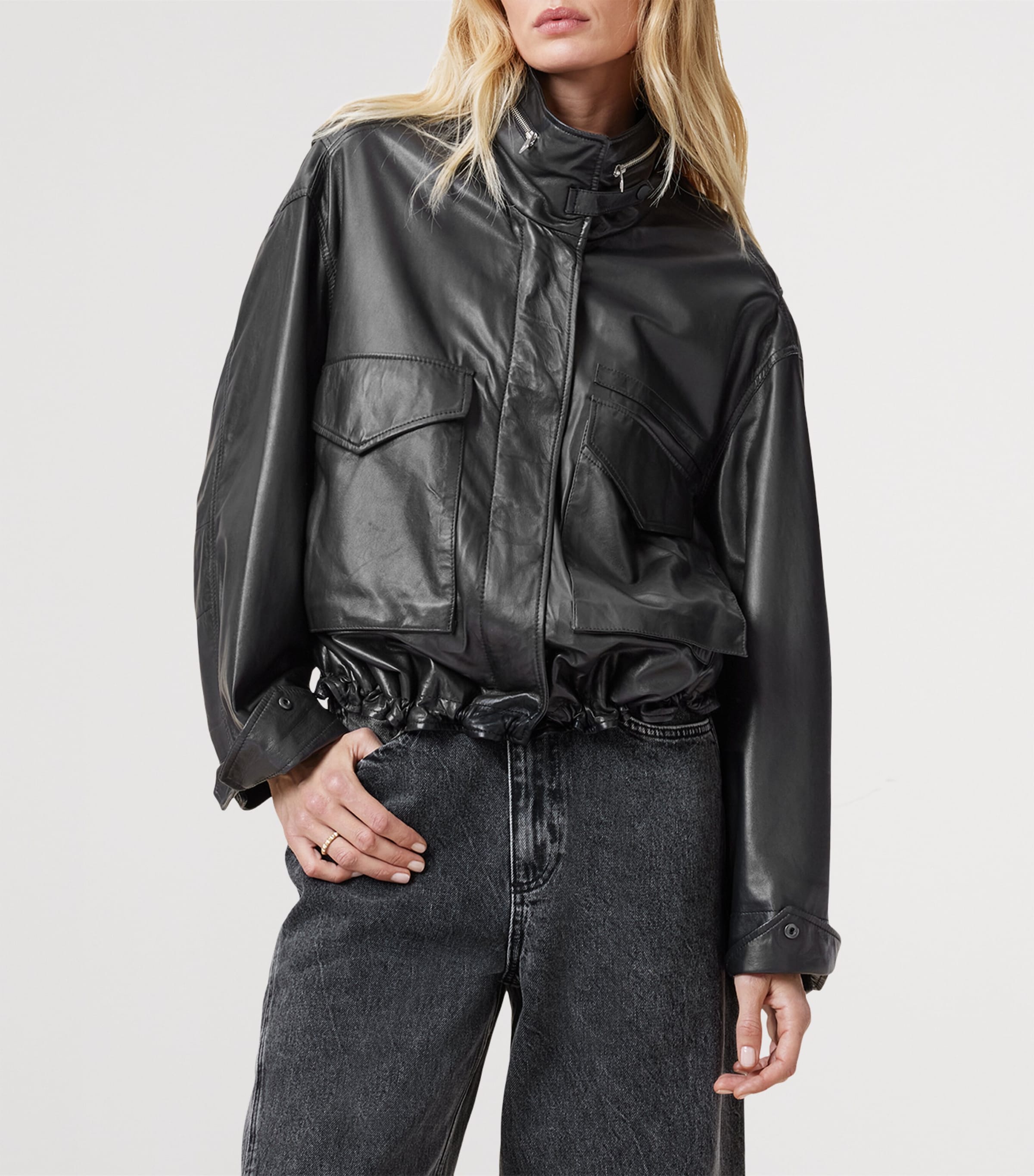 Clay Leather Jacket BLACK Image 3