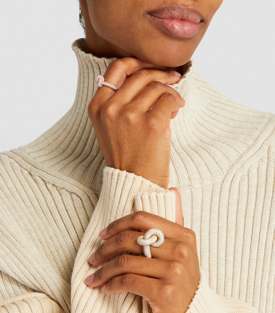 Rose Gold and Diamond Absolutely Tight Knot Ring (Size 55) ROSE GOLD Image 4