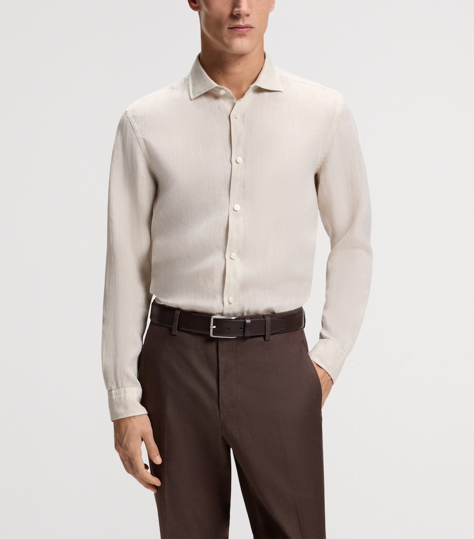 BOSS Mens Linen Regular-Fit Shirt Image 2