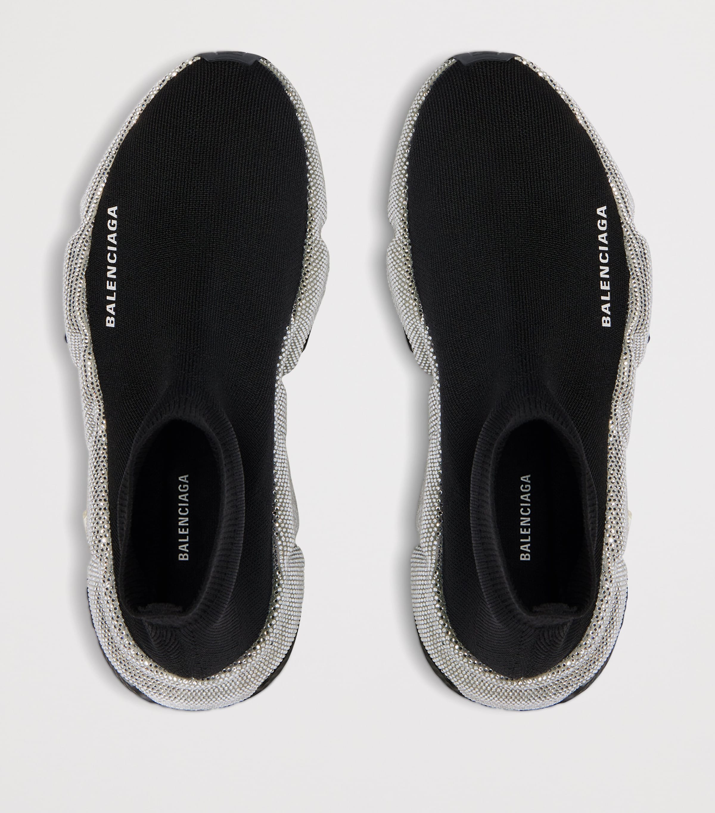 Balenciaga Rhinestone-Embellished Speed High-Top Sneakers Image 4
