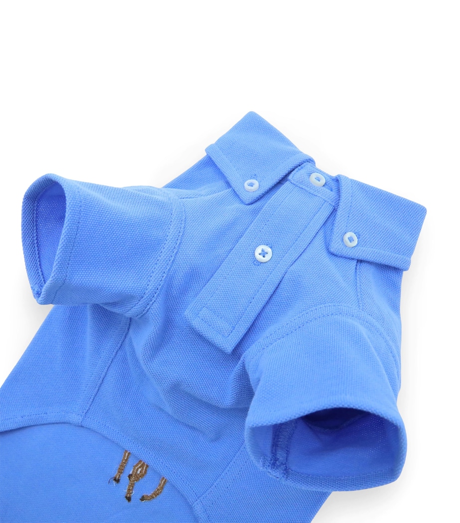Mesh Cotton Polo Pony Dog Shirt (Extra Small) ISLAND BLUE Image 4