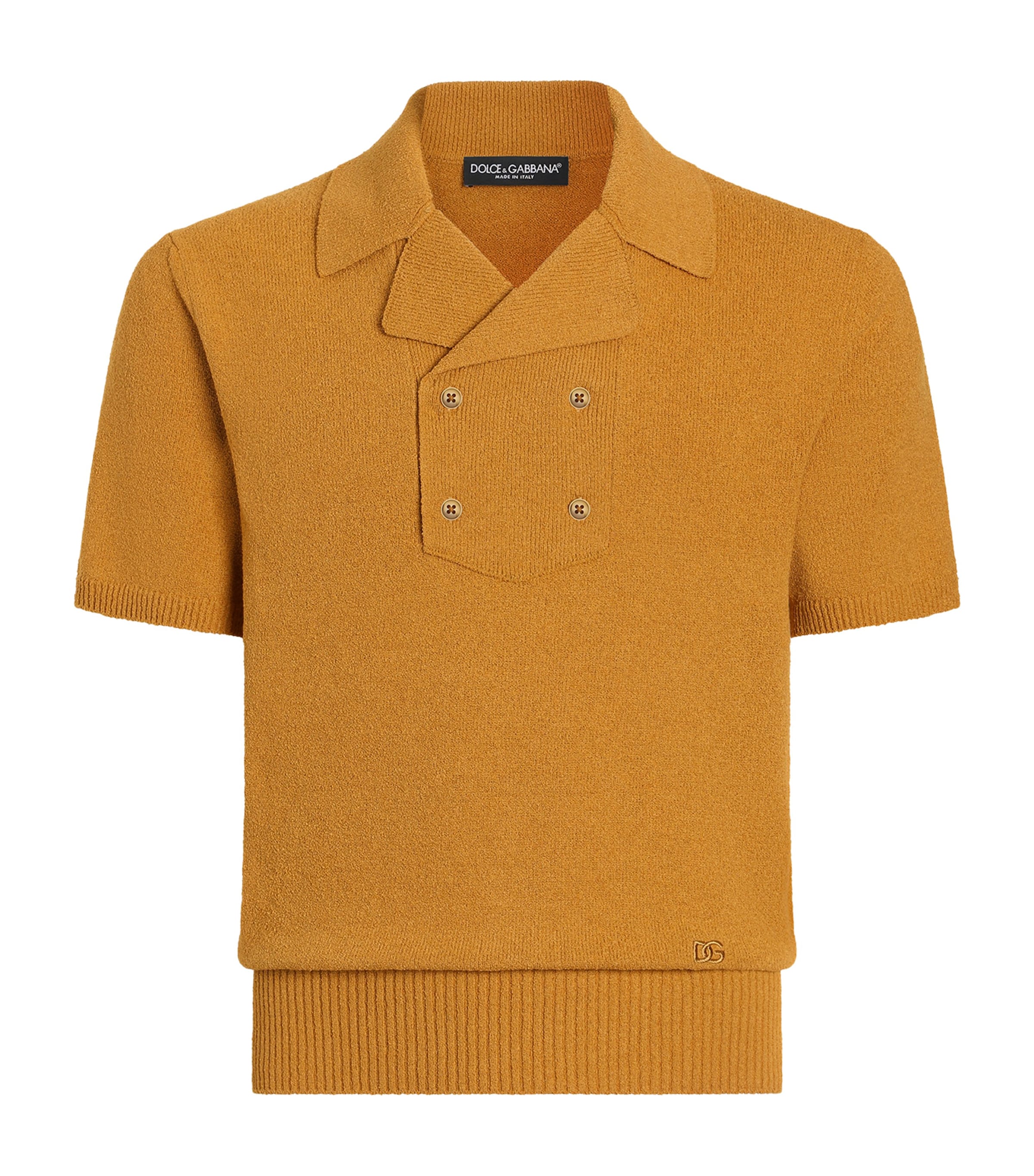 Dolce&Gabbana Mens Linen-Cotton Polo Shirt Medi Image 1