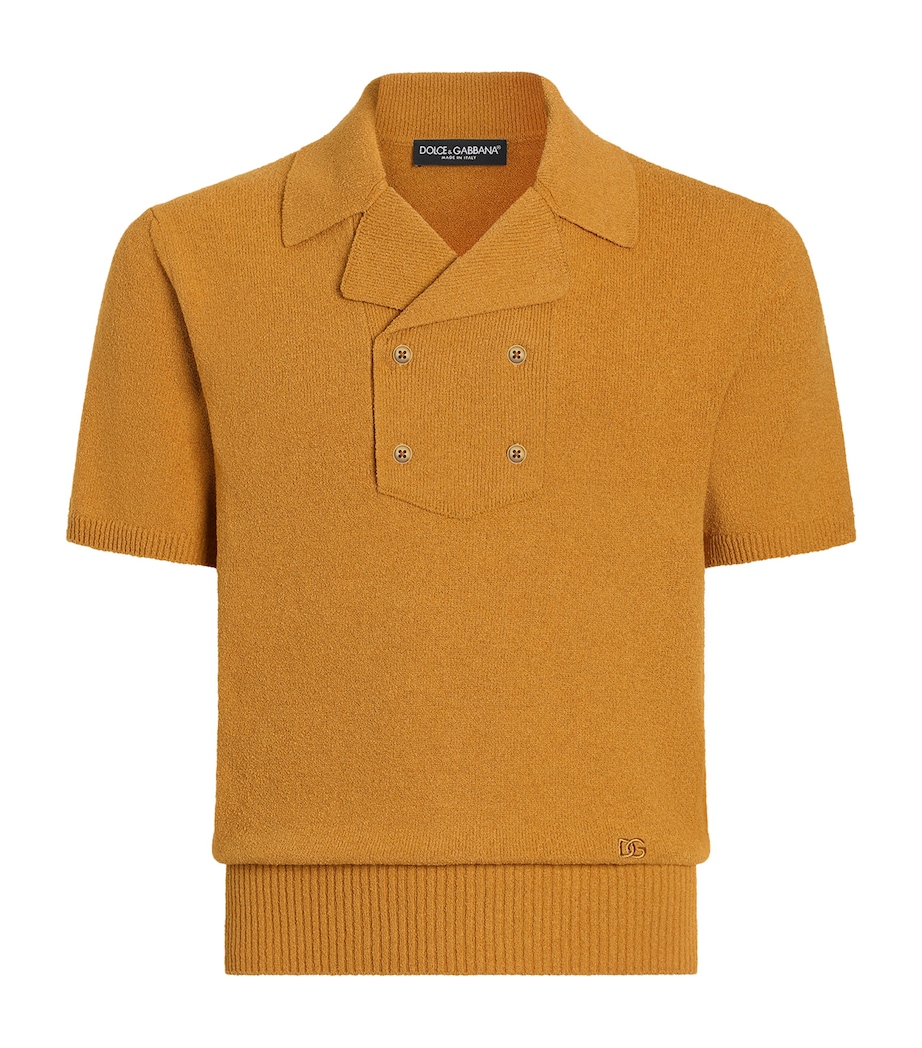 Dolce&Gabbana Mens Linen-Cotton Polo Shirt Medi Image 1