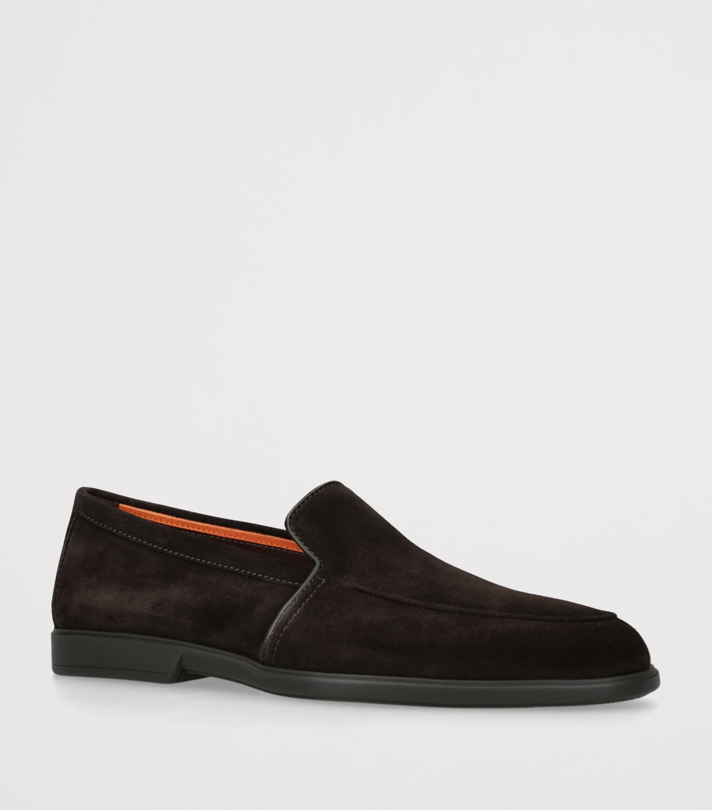 Santoni Suede Malibu Loafers Dark Brown Image 3
