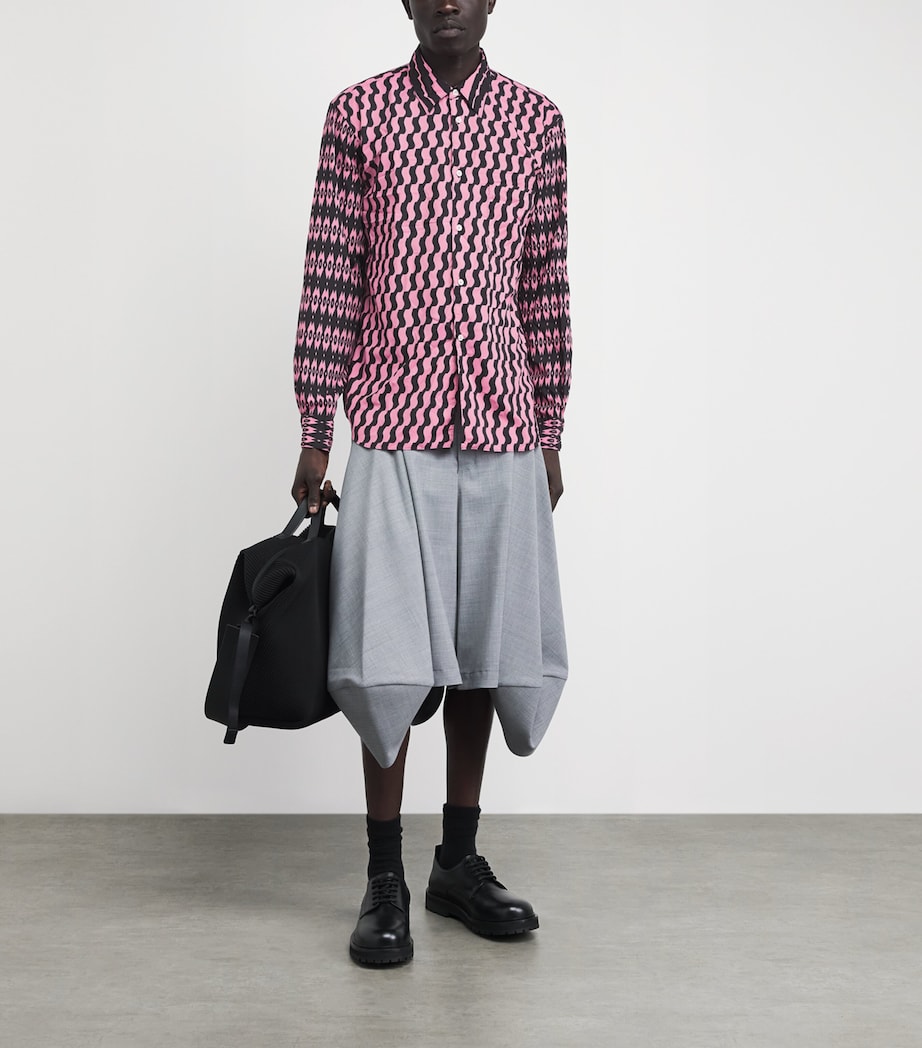Comme Des Garçons Homme Plus Mens Printed Relaxed Shirt Pink/black Image 2