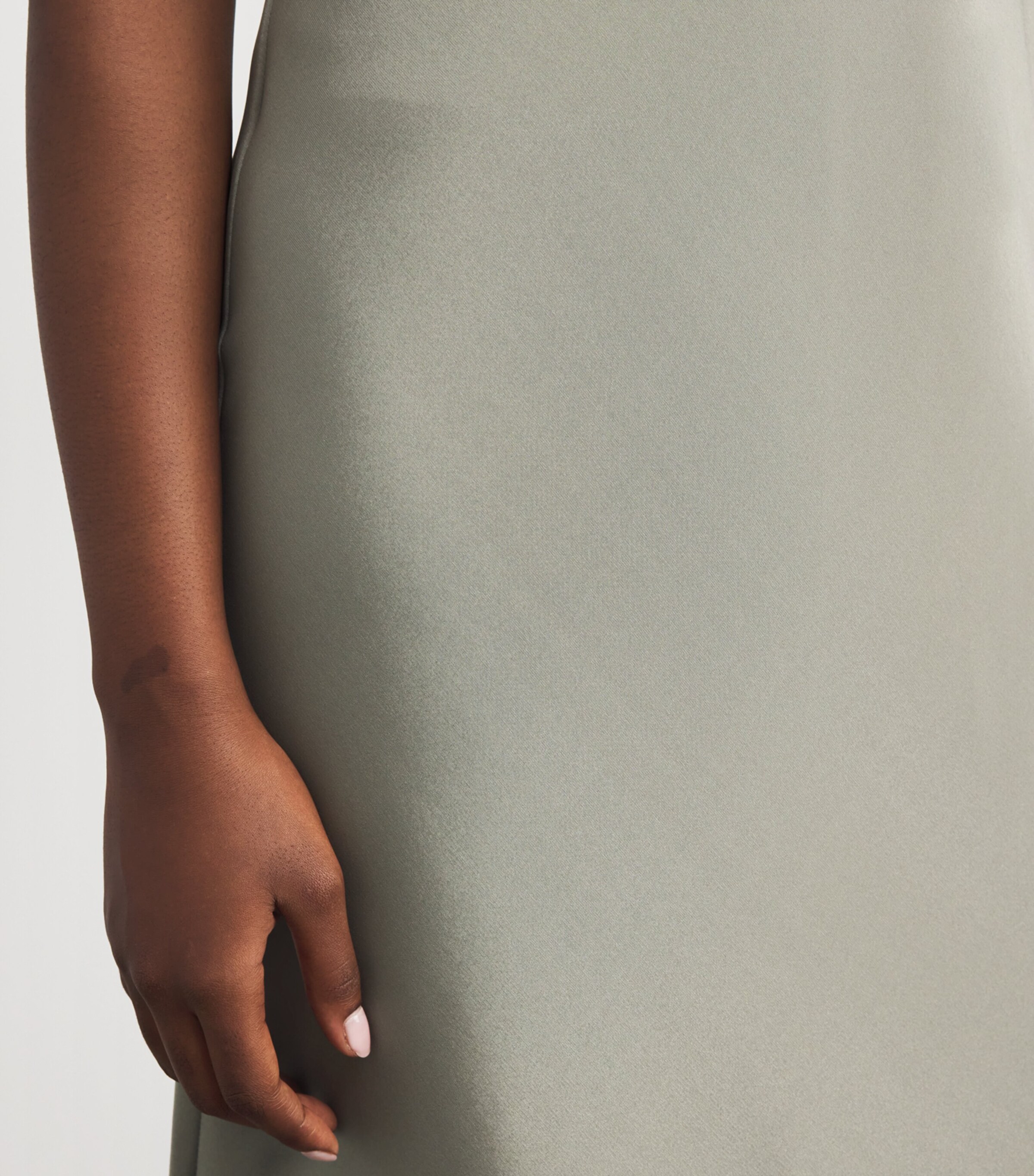 Silk Midi Dress SAGE GREEN Image 7