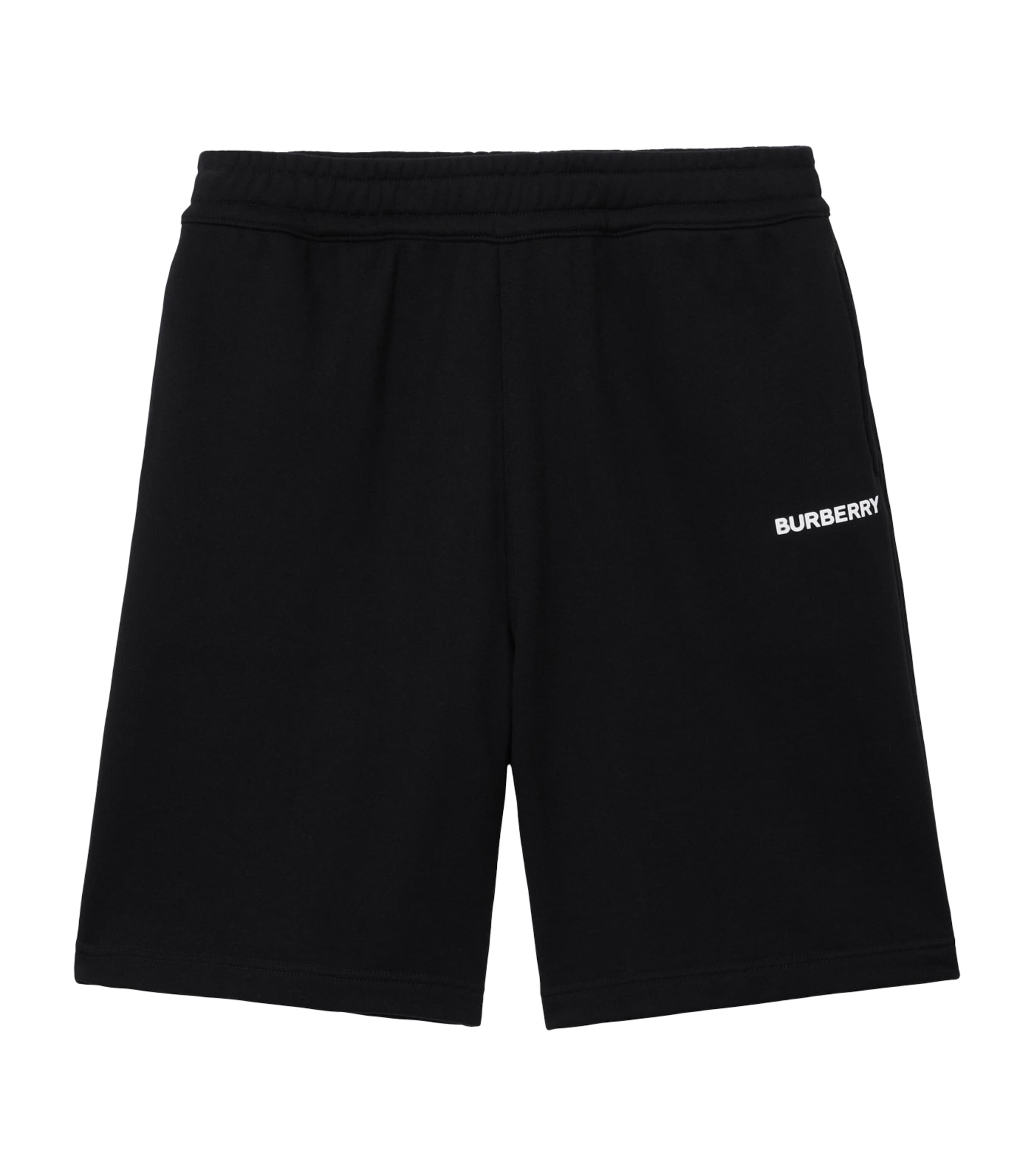 Burberry Raphael Logo Cotton Jersey Sweat Shorts In Black