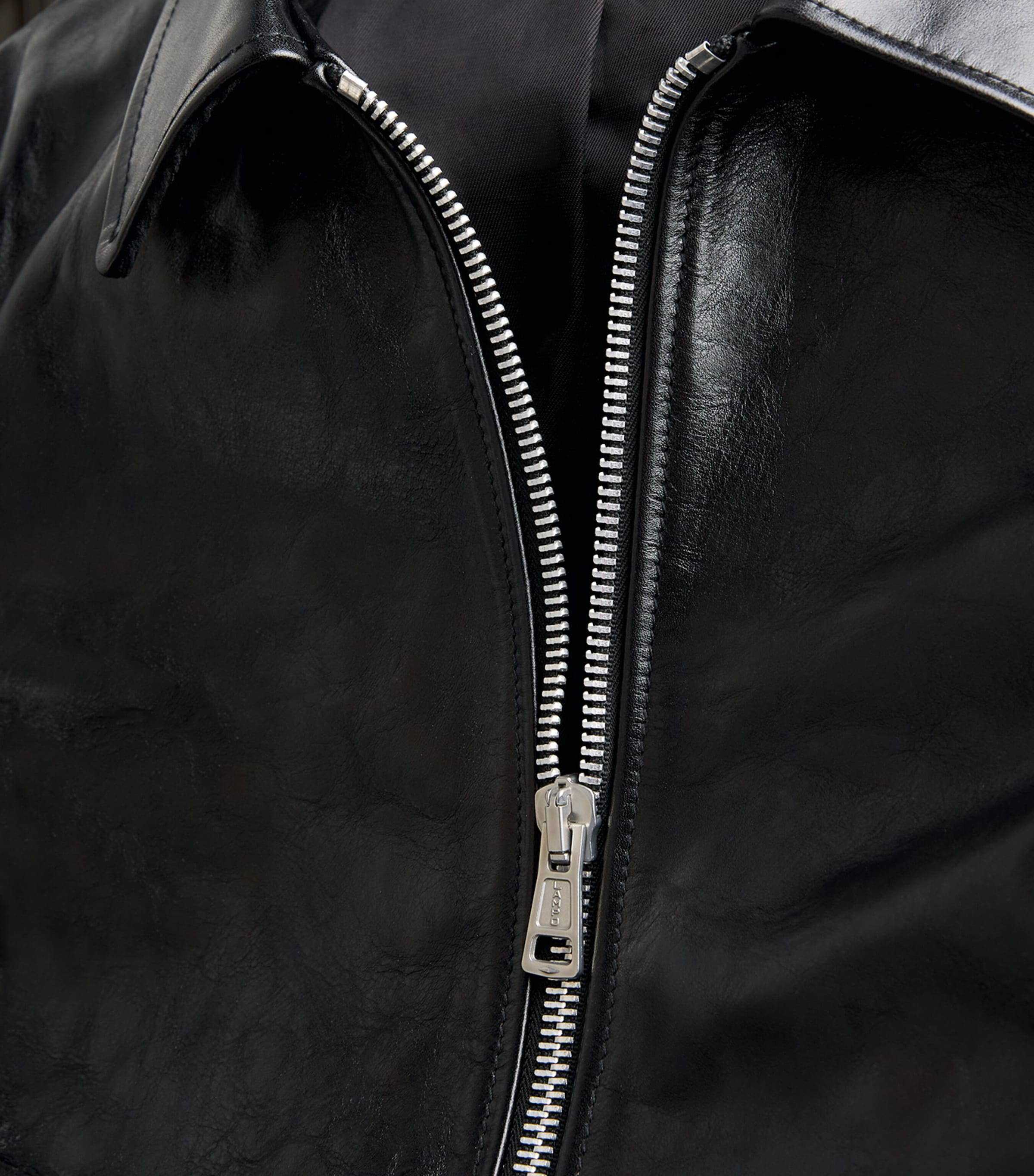 Leather Mini Jacket TOP DYED BLK LTHR Image 5