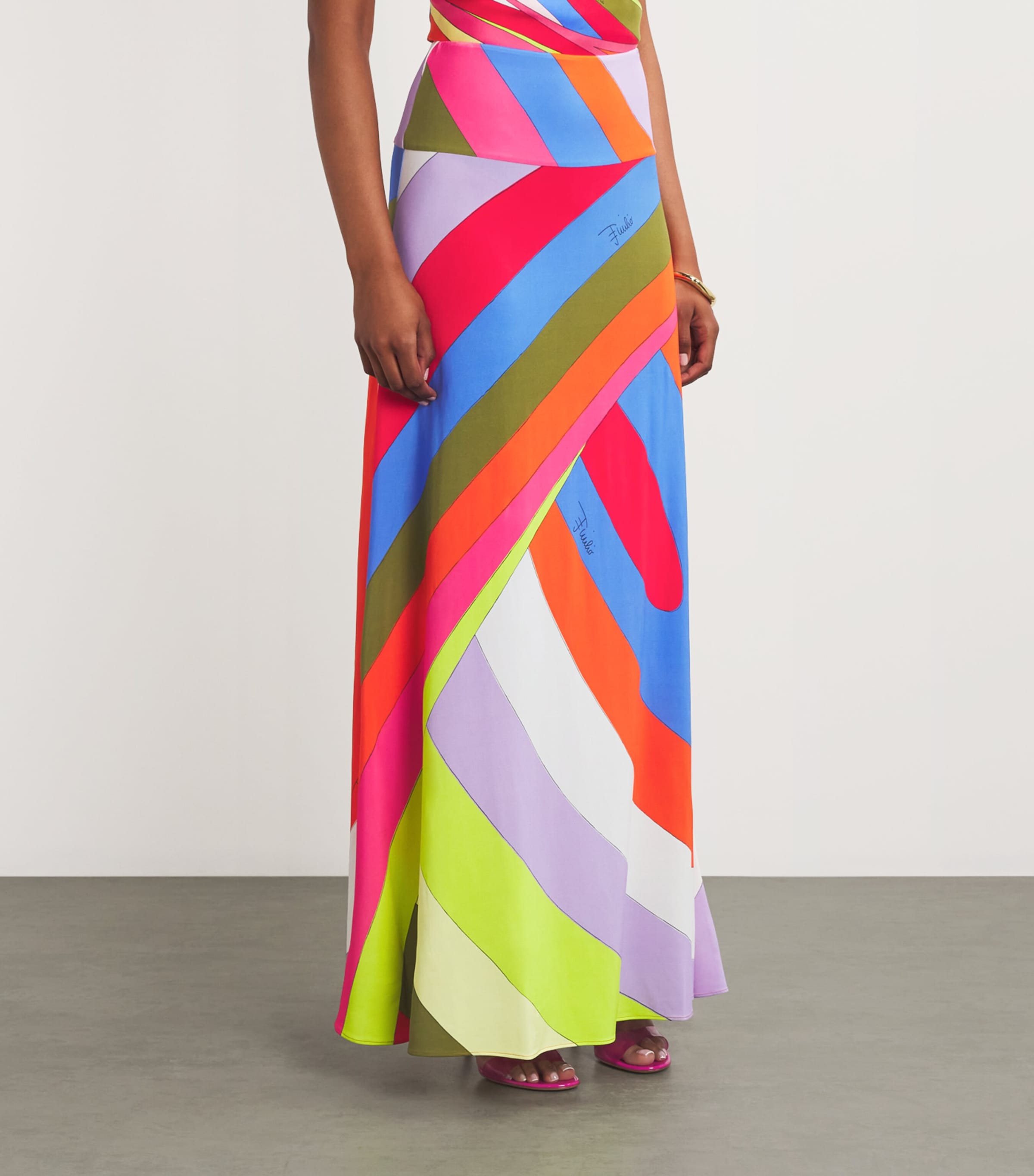 Jersey Iride Maxi Skirt 008 MULTICOLOR Image 3