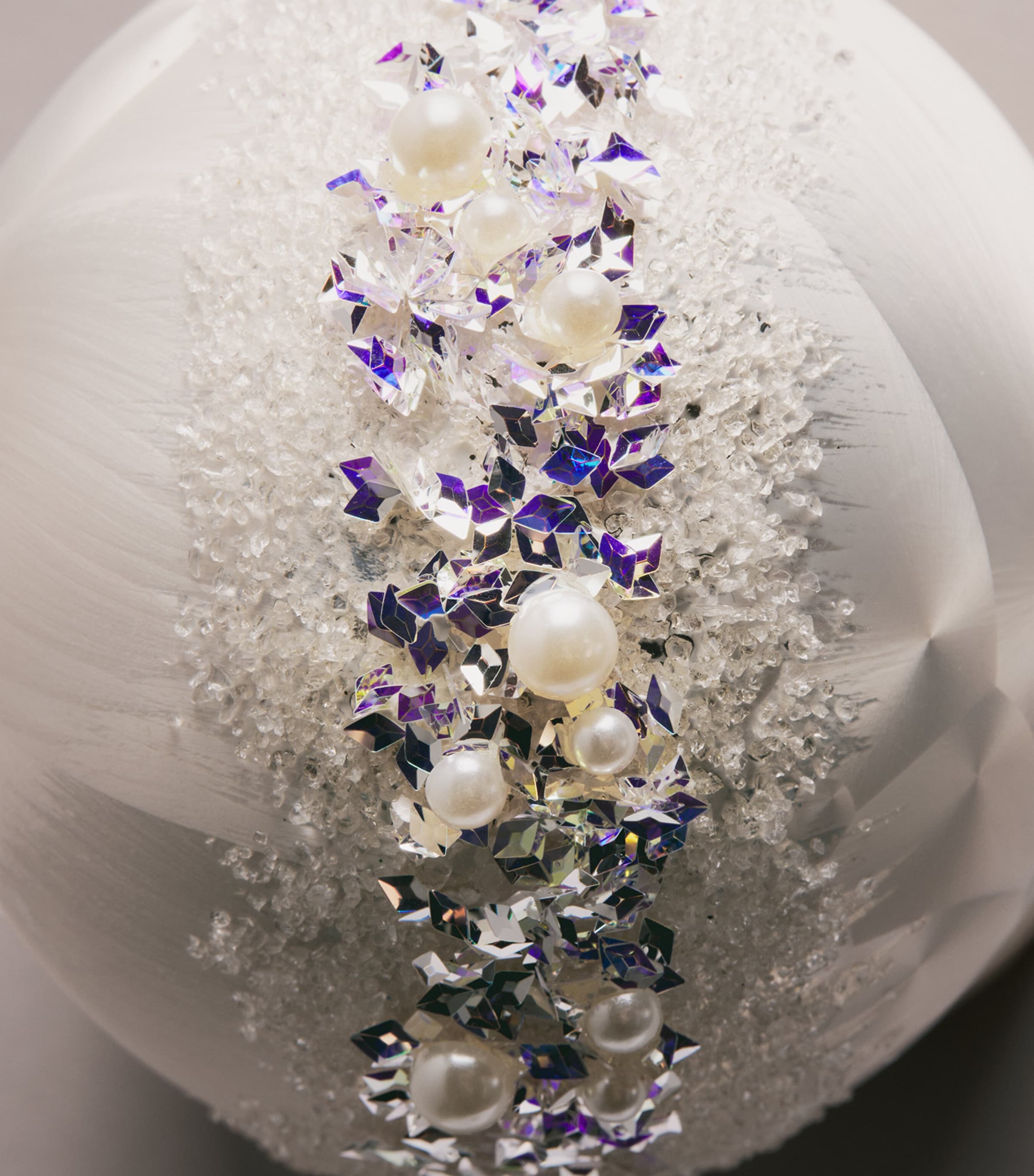 Harrods Sequin Cluster Bauble White Frost Effect Image 2