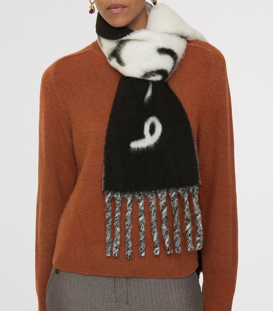 Alpaca-Blend Reversible Logo Scarf BLACK Image 4