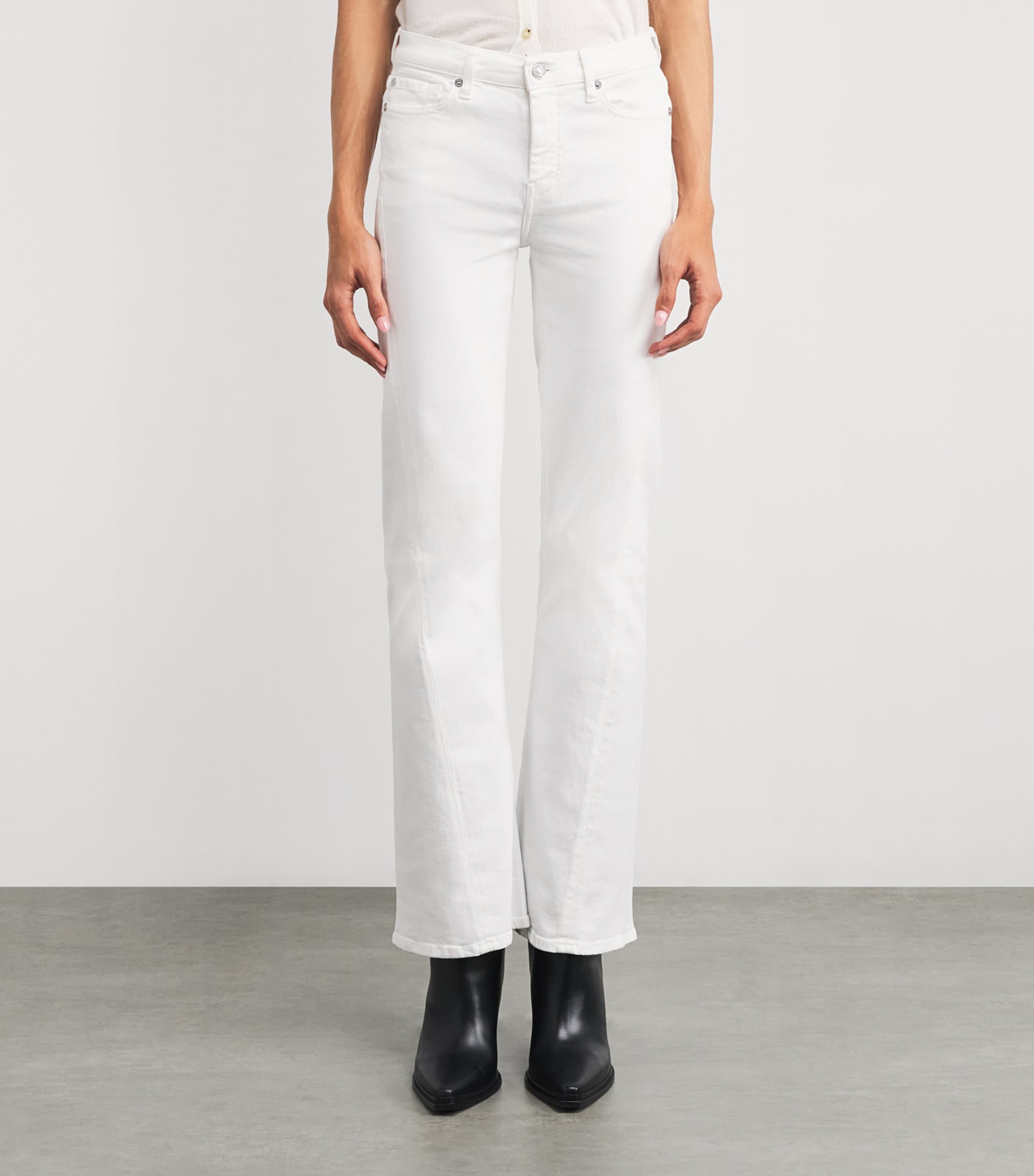 Dojo Tailorless Flared Jeans WHITE Image 3