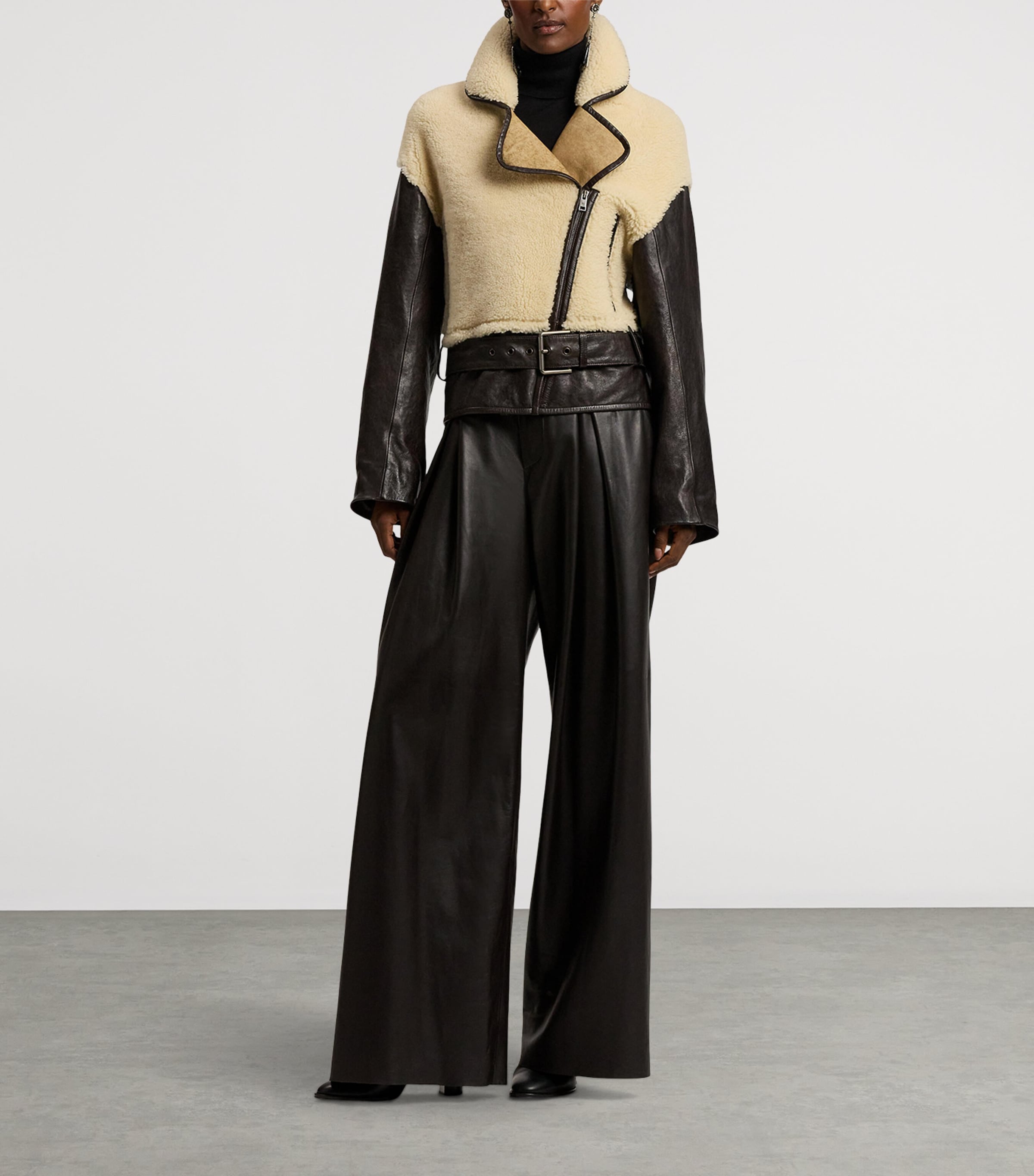 Lambskin Kelsie Trousers DARK BROWN Image 5