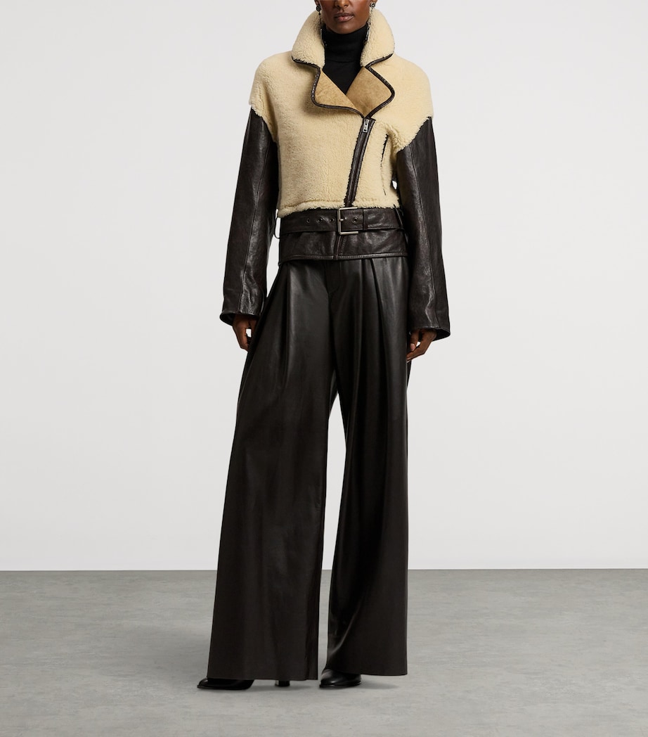 Lambskin Kelsie Trousers DARK BROWN Image 5