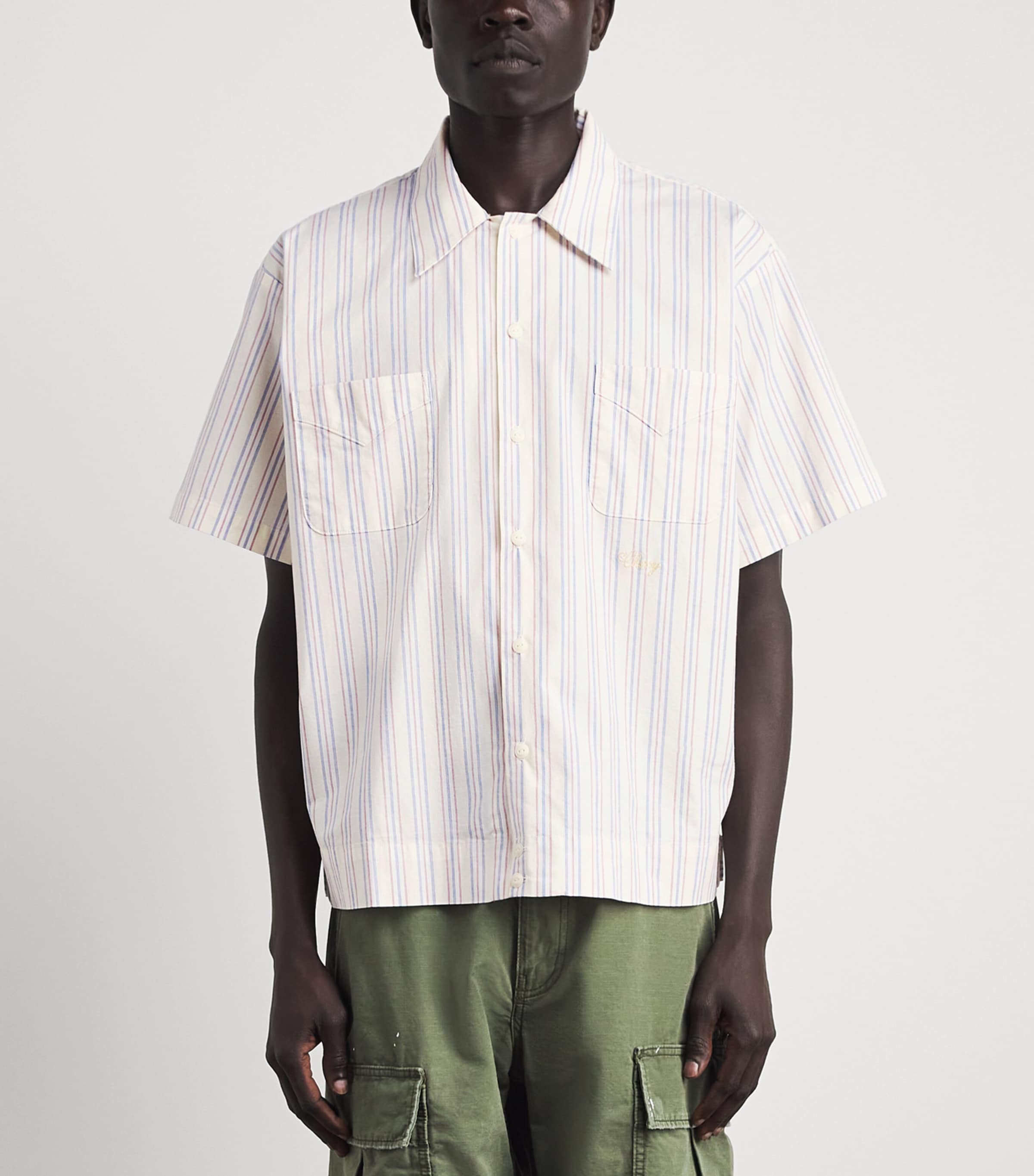 Cherry Los Angeles Mens Stripe Western Mechanic Shirt Image 4