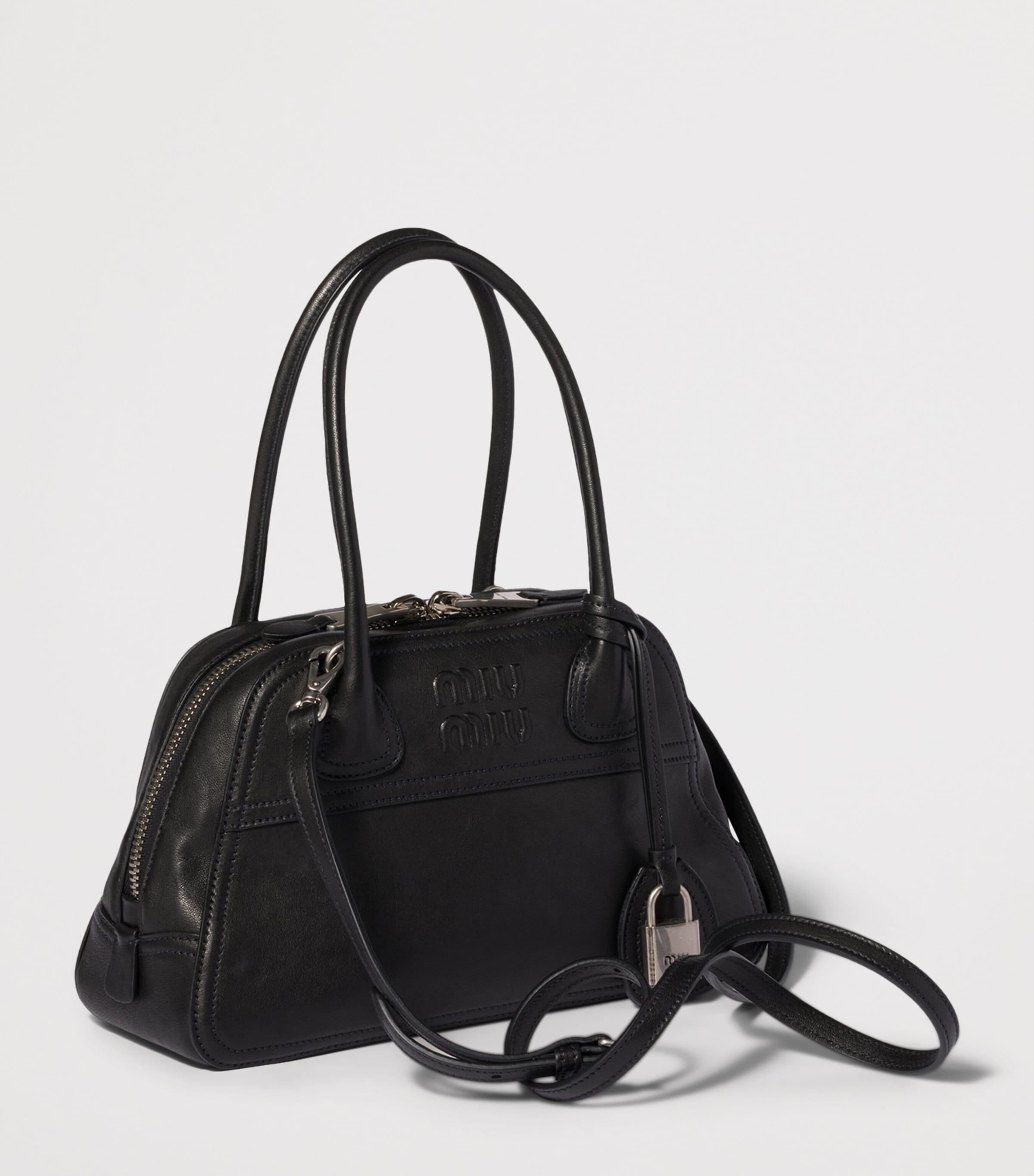 Miu Miu Nappa Leather Vivant Top-Handle Bag Black Image 2