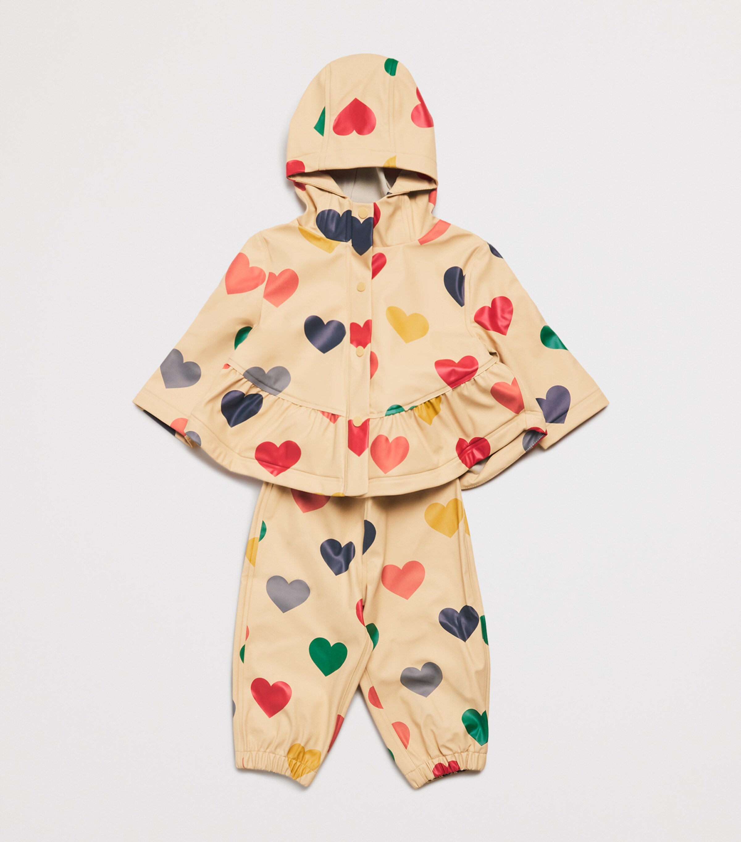 Printed Faire Jacket and Trousers Rain Set (9 Months-4 Years) P15012COEUR COLORE Image 3
